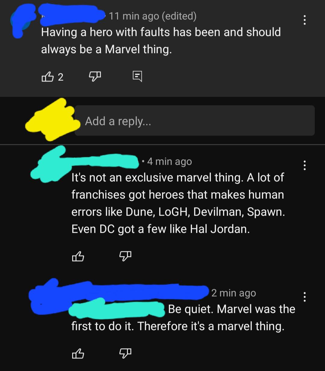 Marvel fans discovers character arcs r/moviescirclejerk