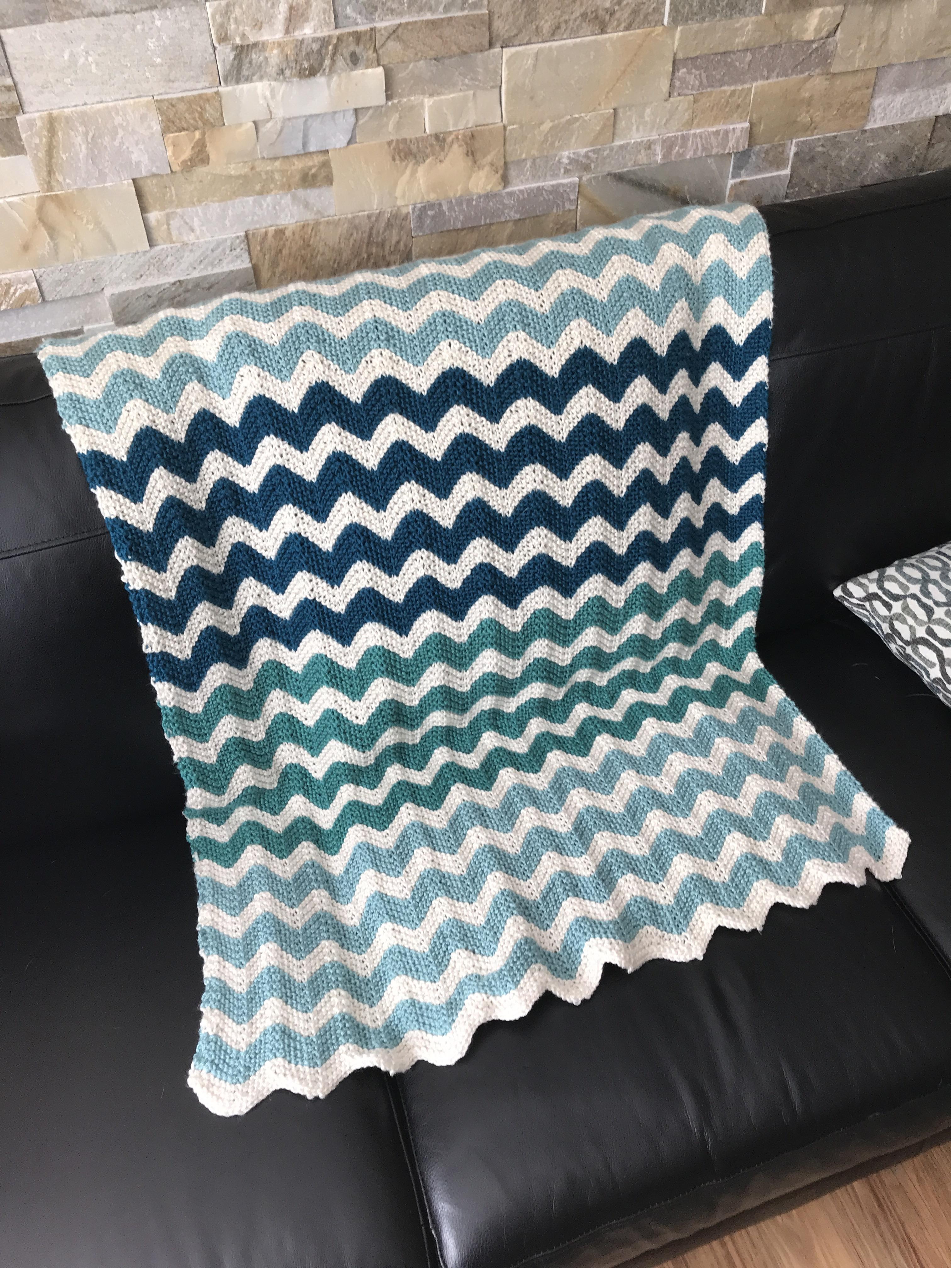 FO chevron baby blanket for my baby. First time doing a chevron. I love