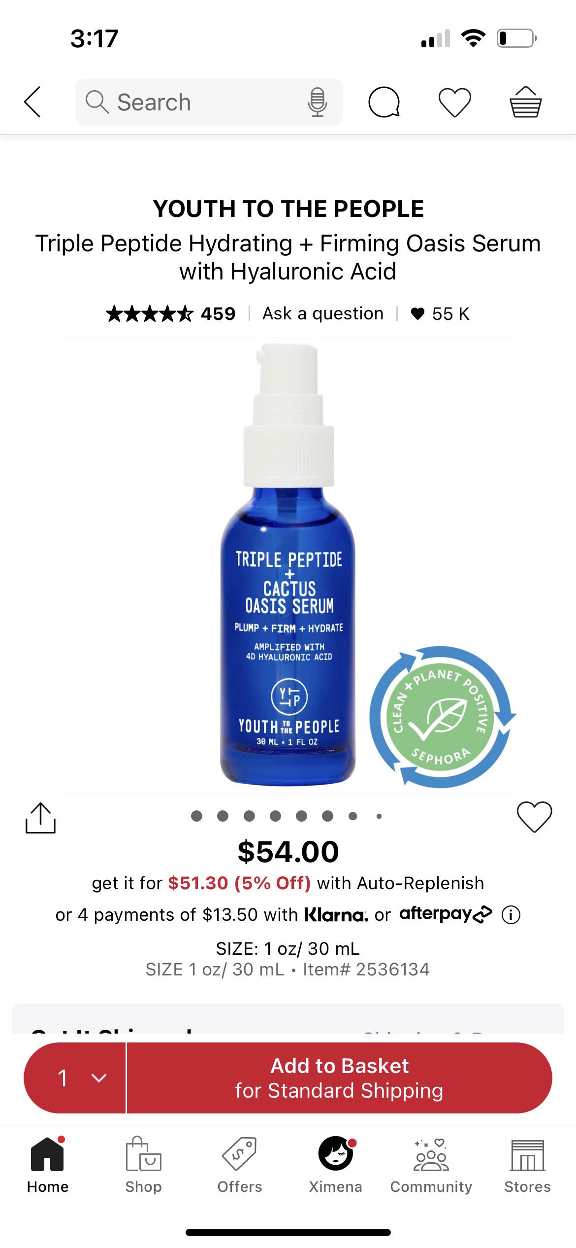 serum similar to youth to the people’s triple peptide hydrating