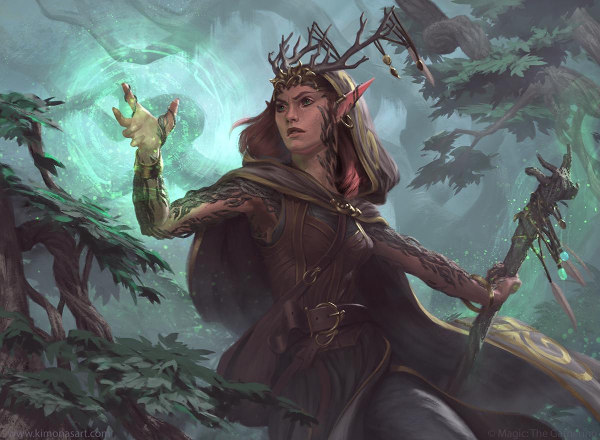 Here's a higher resolution image of Devoted Druid. r/magicTCG