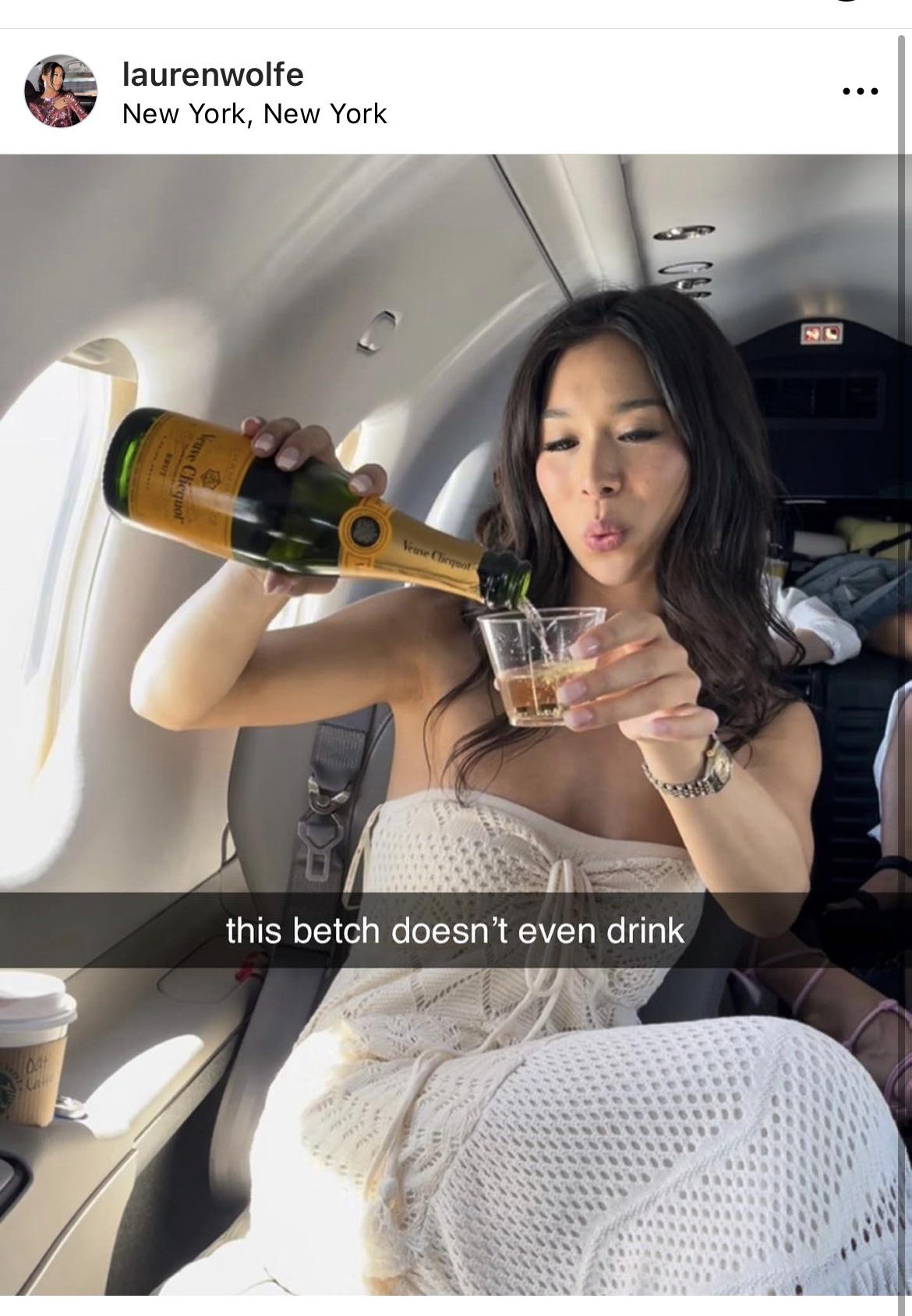 Does Lauren Wolfe not actually drink? : NYCinfluencersnark