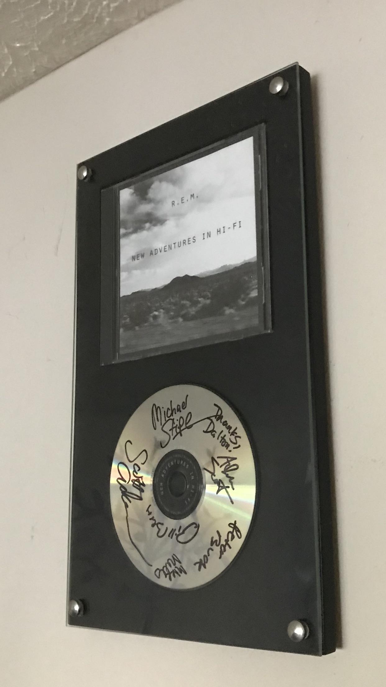 My copy of “New Adventures in HiFi” signed by Adam Scott, Scott