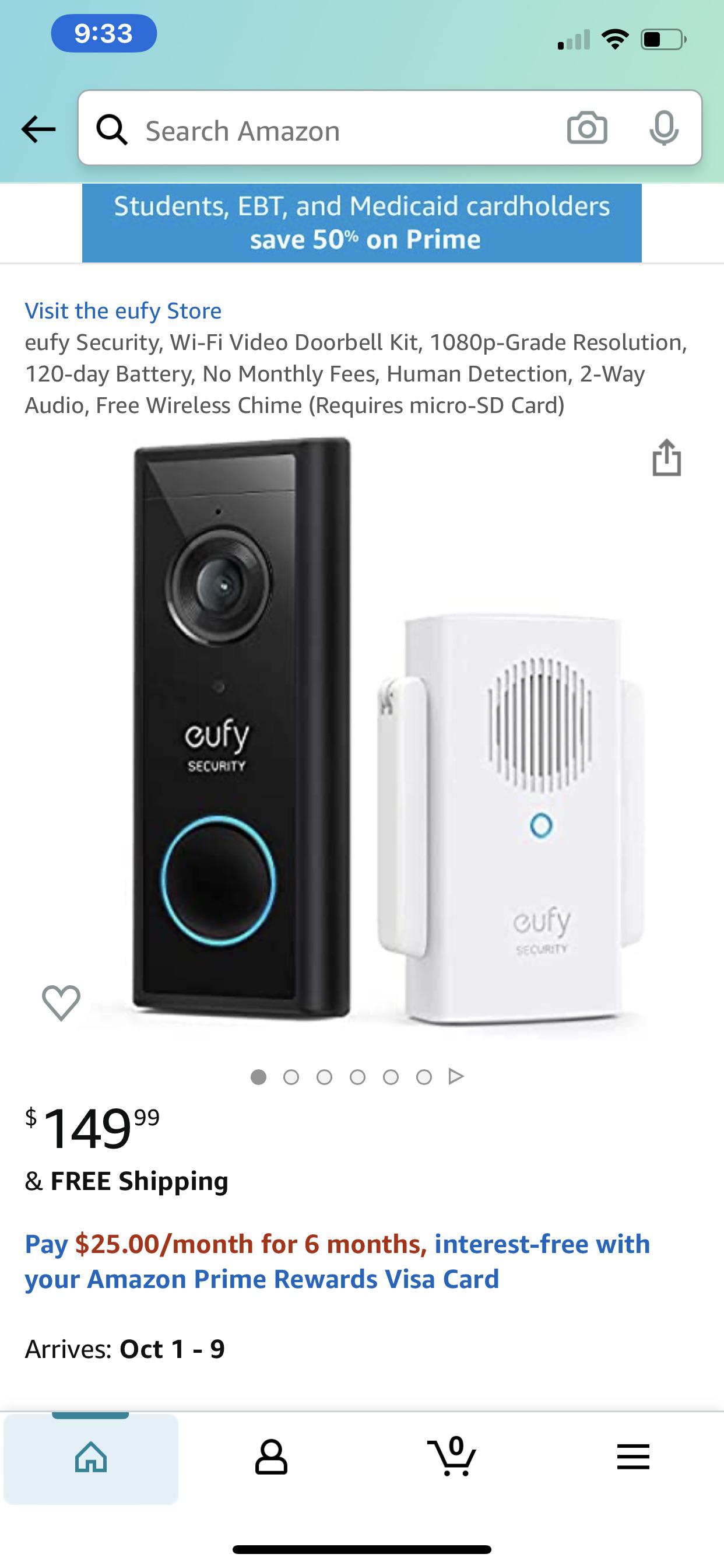 New Eufy video doorbell and wifi chime on Amazon r/HomeKit