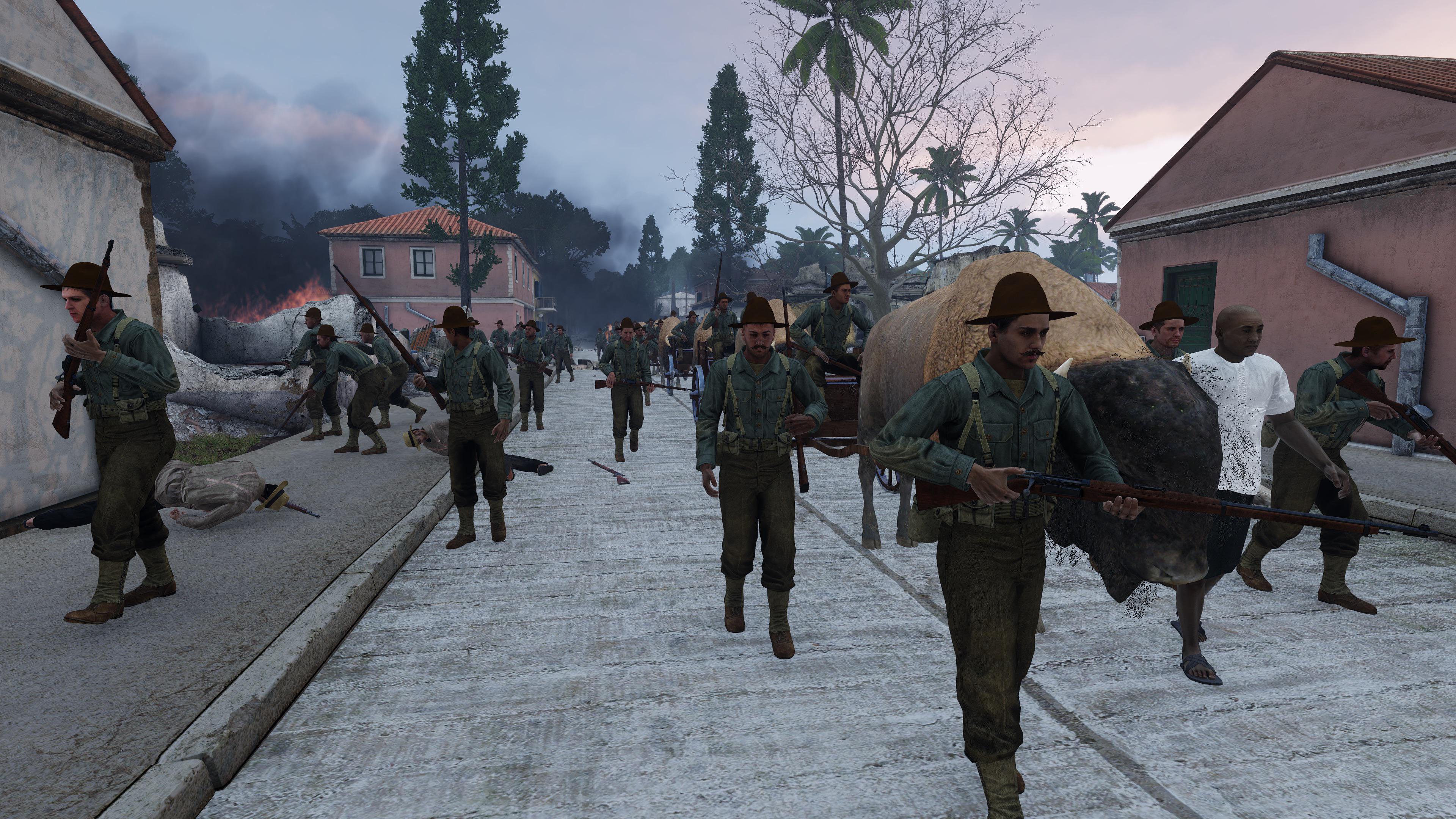 20th Kansas Volunteer Infantry moving through Caloocan, Philippines