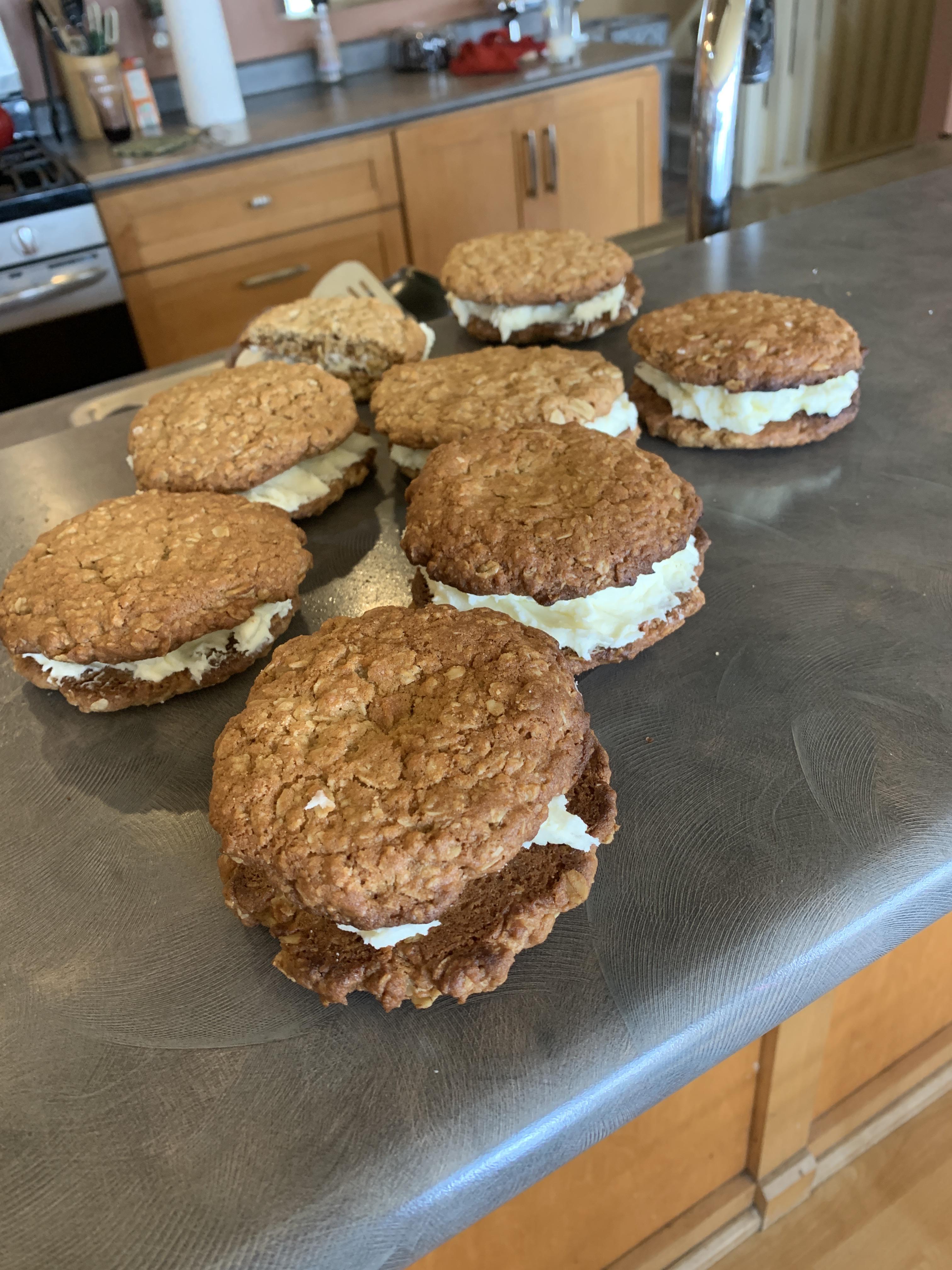 I made these giant oatmeal creme pies today r/Baking