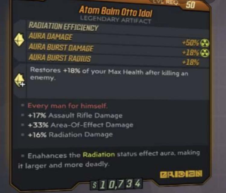 [PS4] [W]Atom Balm Otto Idol w AR/SMG dam & rad dam [H] Zane chain zane