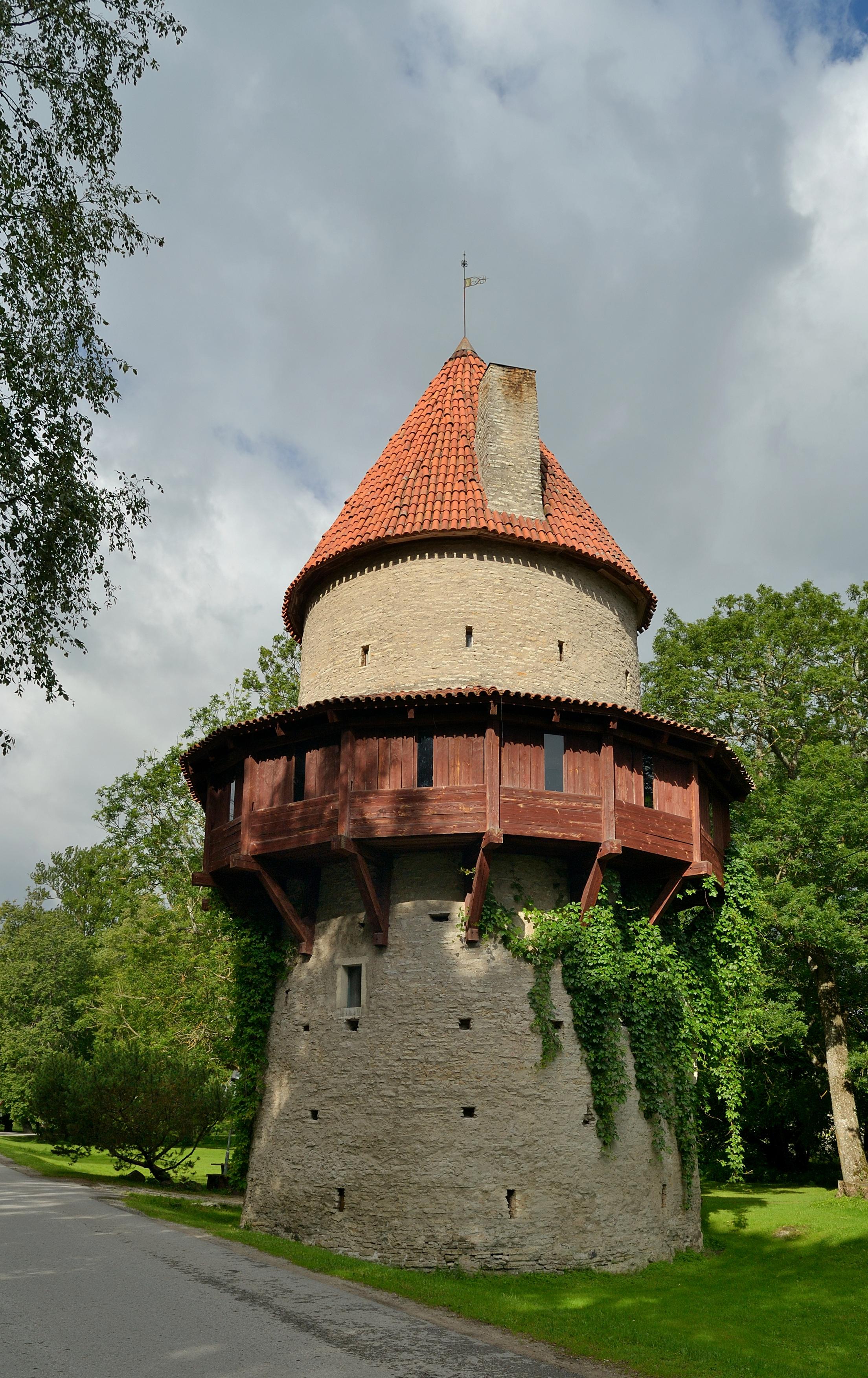 An incredibly adorable castle with hoardings in Estonia. (Kiiu Castle