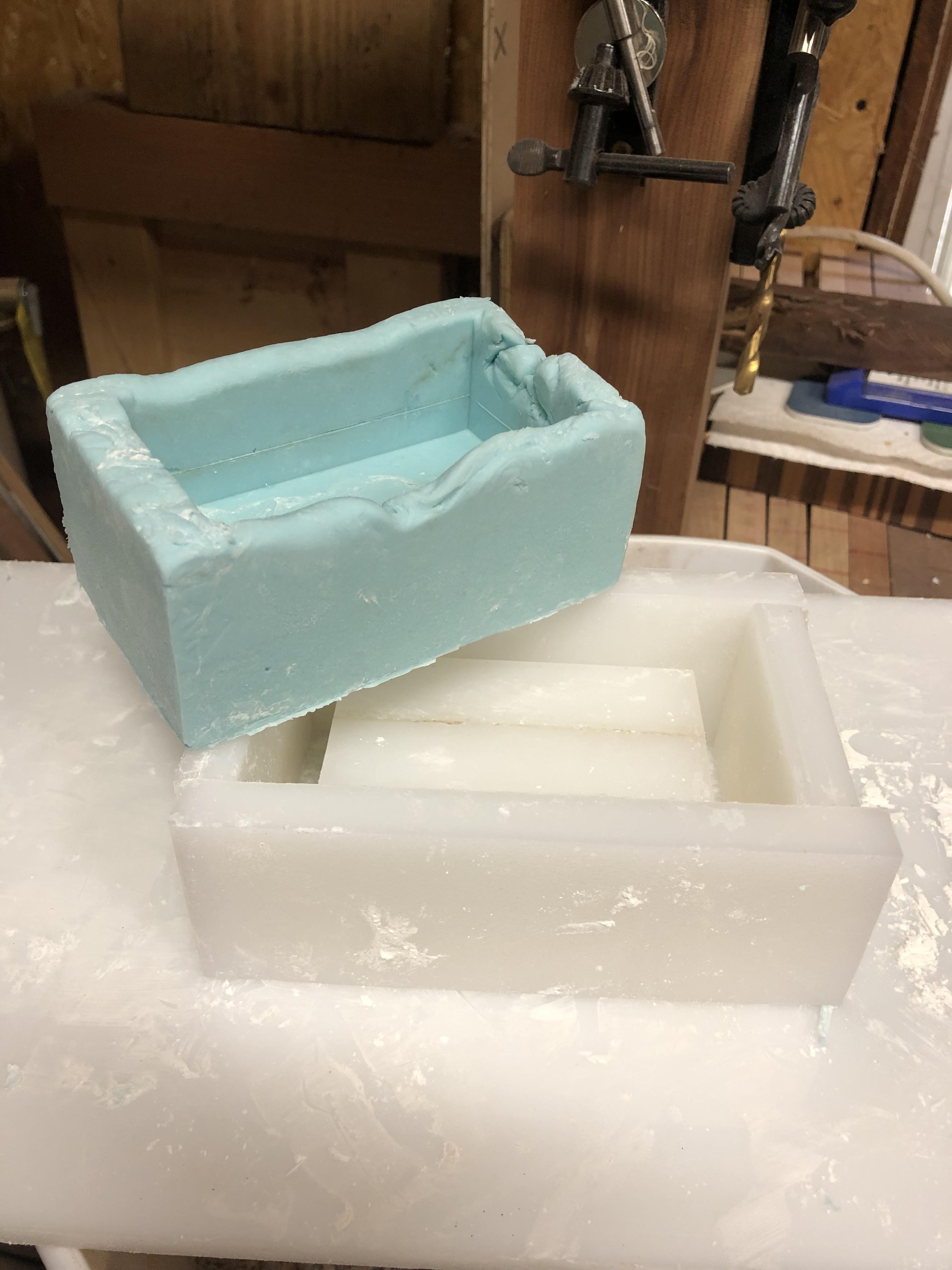 Silicone pen mold from caulking silicone and cornstarch. Almost a