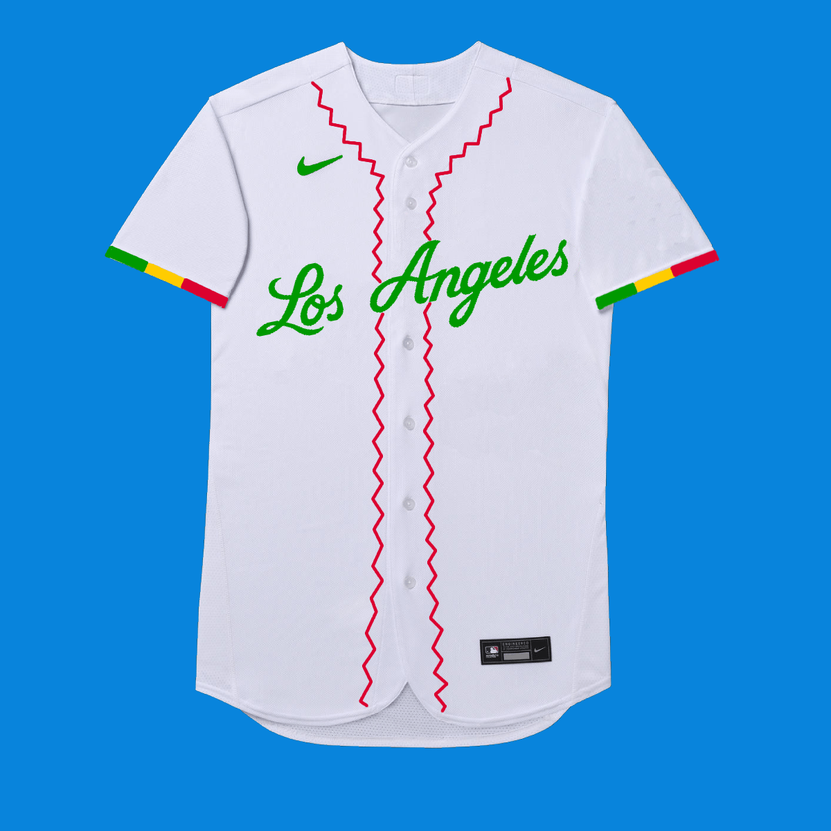 I would have loved to see the colors of LA's amazing flag incorporated into the jerseys, but I