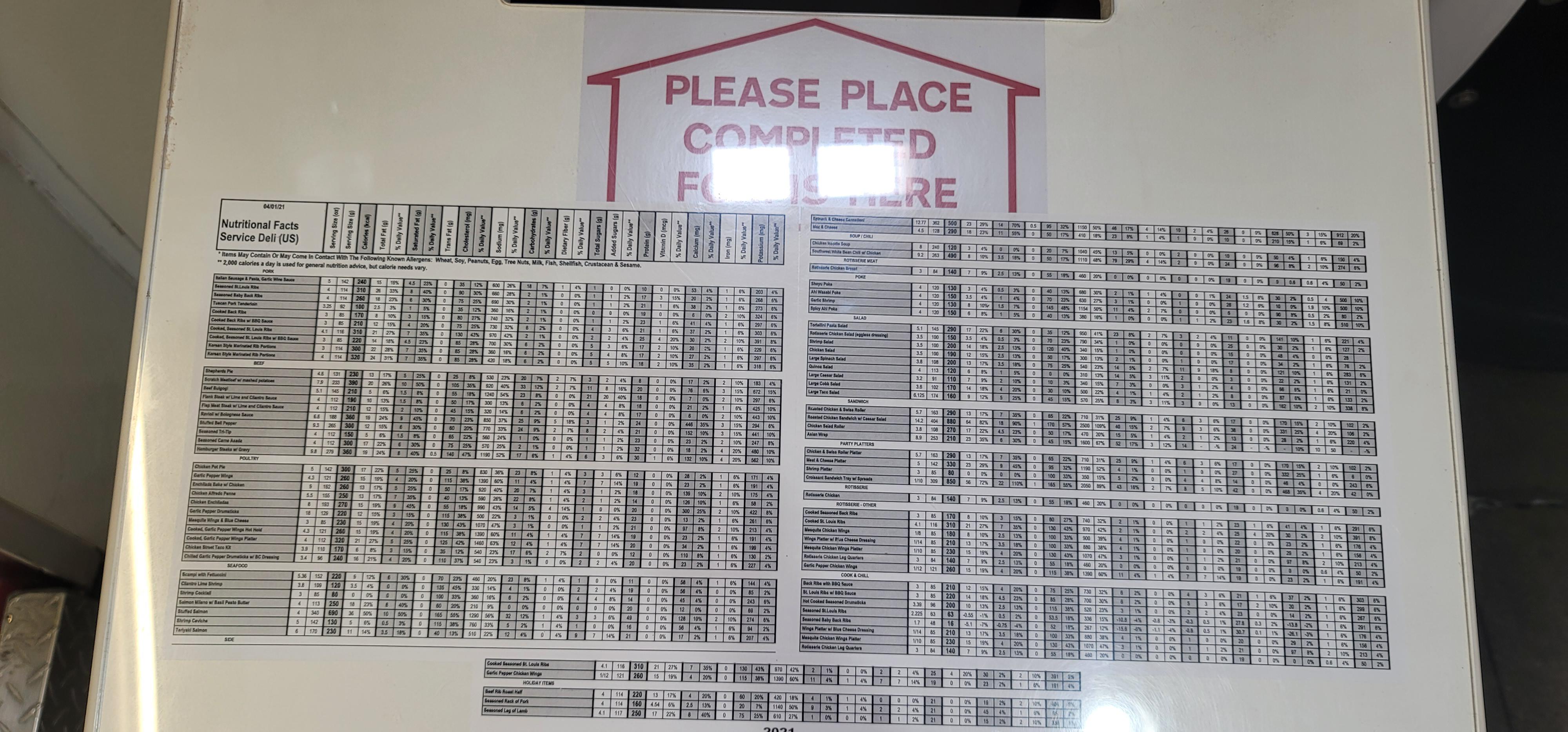 Nutrition Info In Costco Deli Items Thank you to those of you helpful