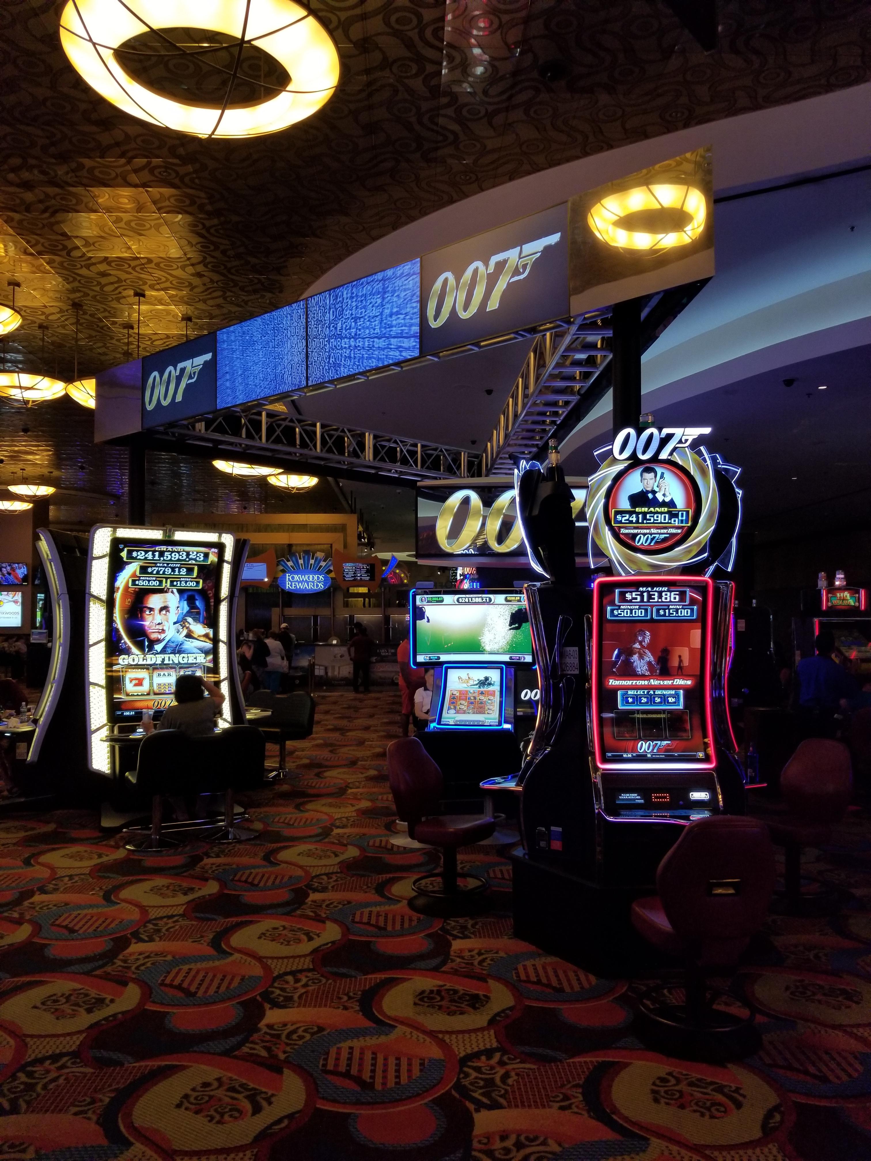 So, Foxwoods has an entire section of James Bond slots JamesBond