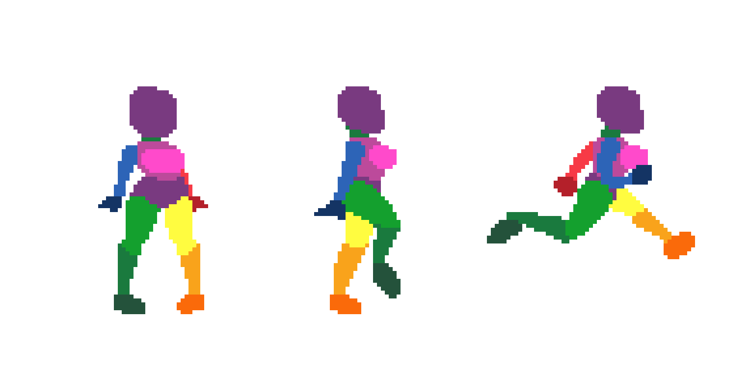 Just some animations of running and walking for the blank of the main