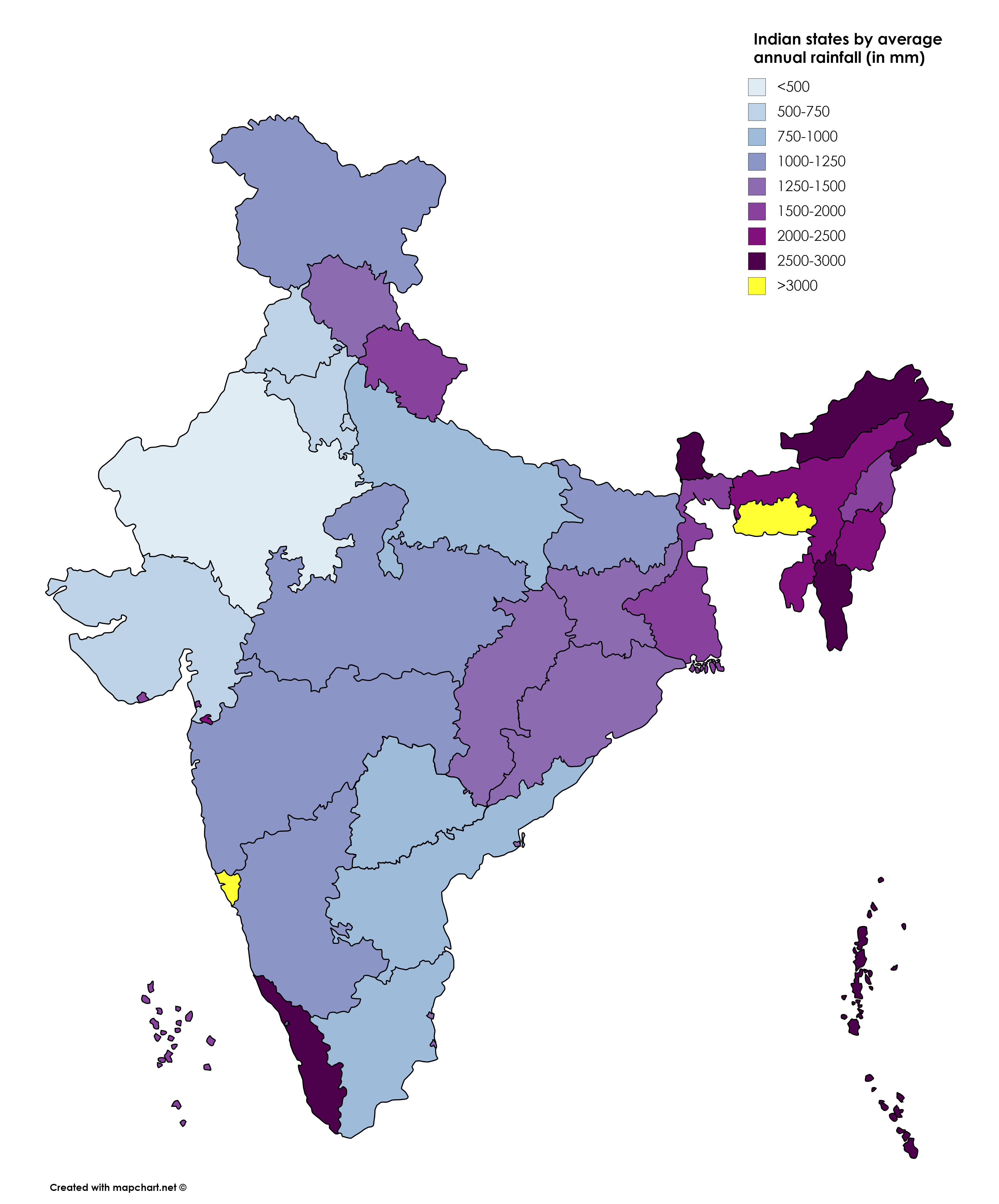 Annual Rainfall Map Of India