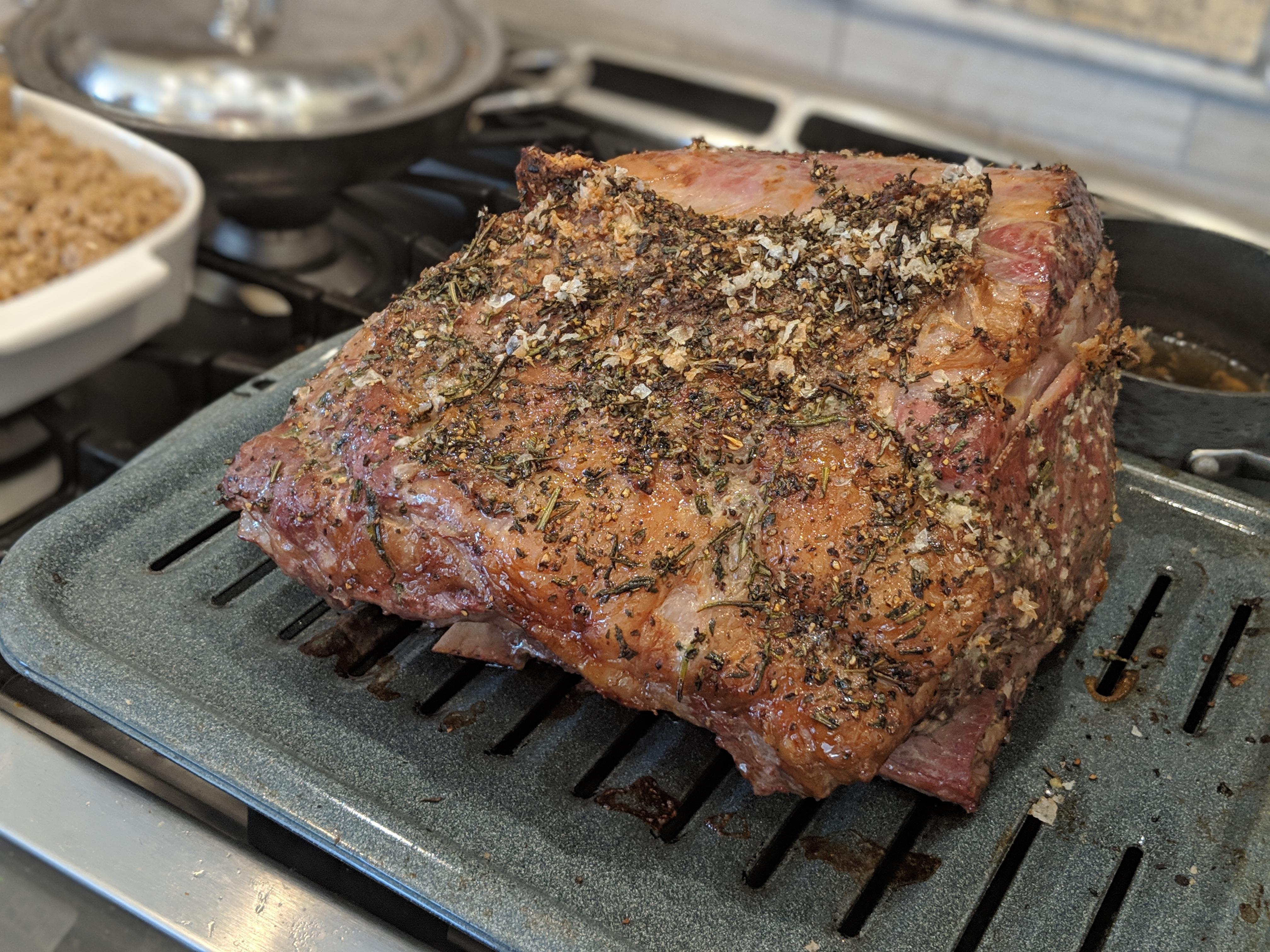 6.5 Hours 133F, finished with an Egg white coat and Rosemary, Thyme