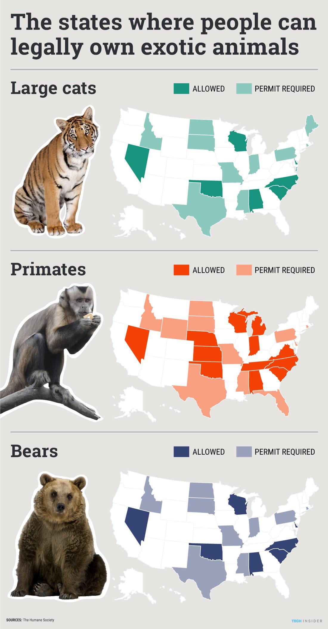 Legally own exotic animals US State r/MapPorn