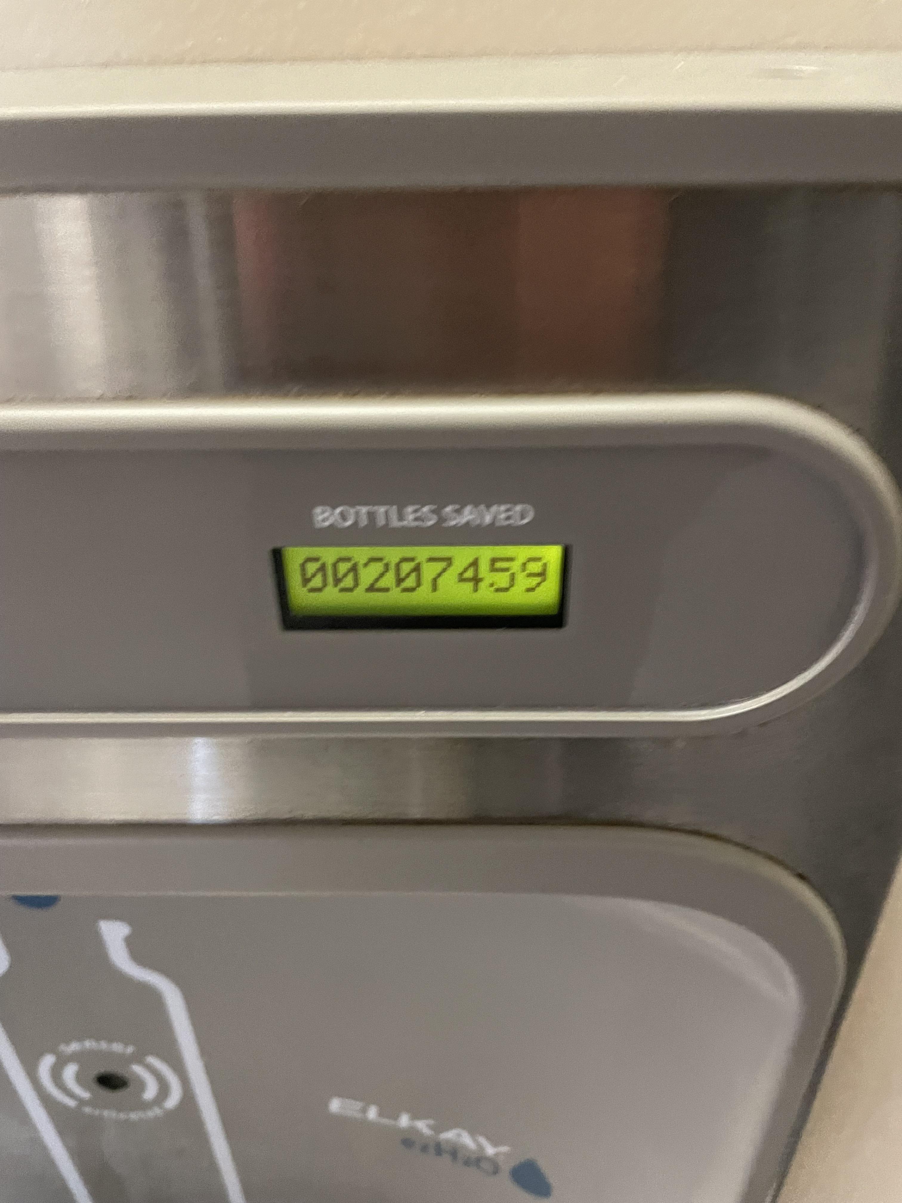 I saved the 207,459th bottle at the san diego airport refill station near terminal 28 r