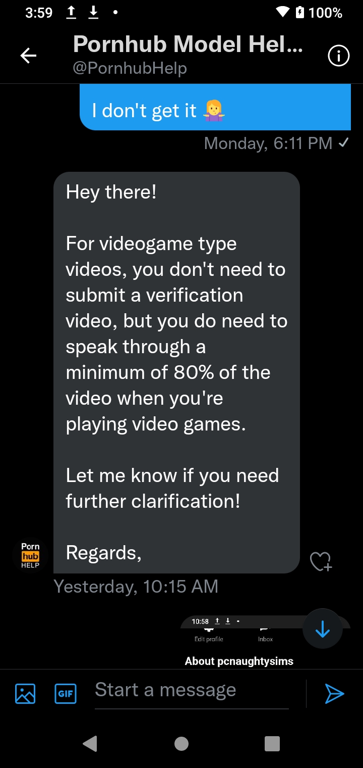 YO GAMERS ON PORNHUB - This from Pornhub Help (Notice The Part About