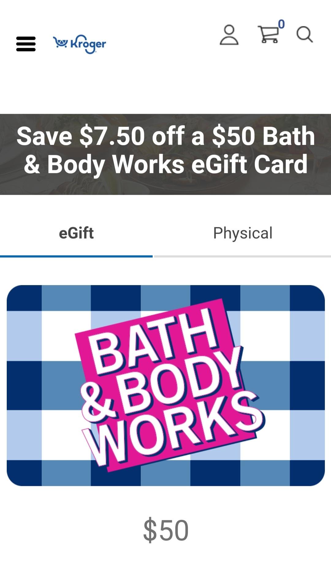BBW Gift Card 15 Off at Kroger r/bathandbodyworks