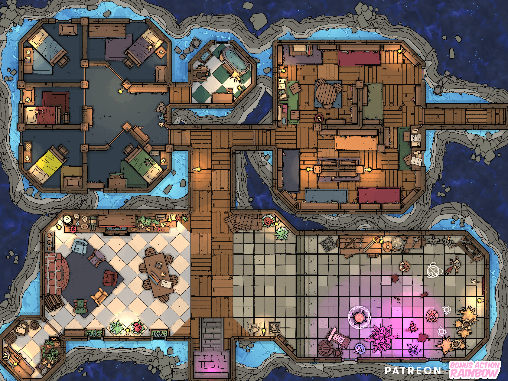 Modular Magical Dorm Rooms (Info in comments) r/dndmaps