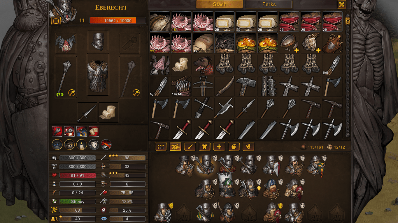 3days ago I asked for tips now here he is my proud 2H mace bro r/BattleBrothers