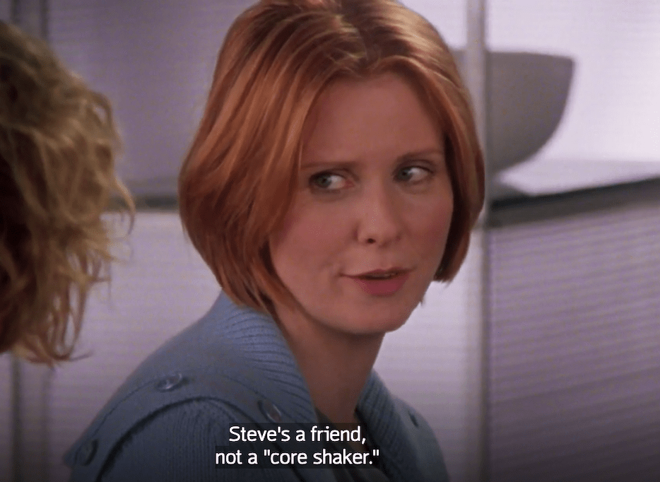 Rewatching SATC, and moments like this make me think Miranda and Steve