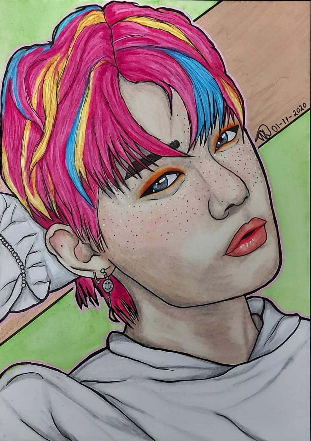 I finished my first ever TxT fanart. I decided to draw Yeonjun since he