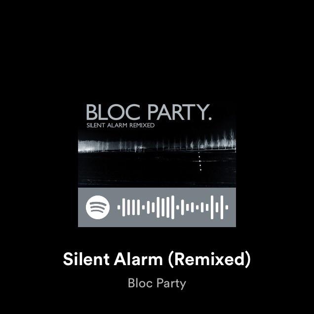 Silent alarm remixed has just been added to Spotify r/BlocParty