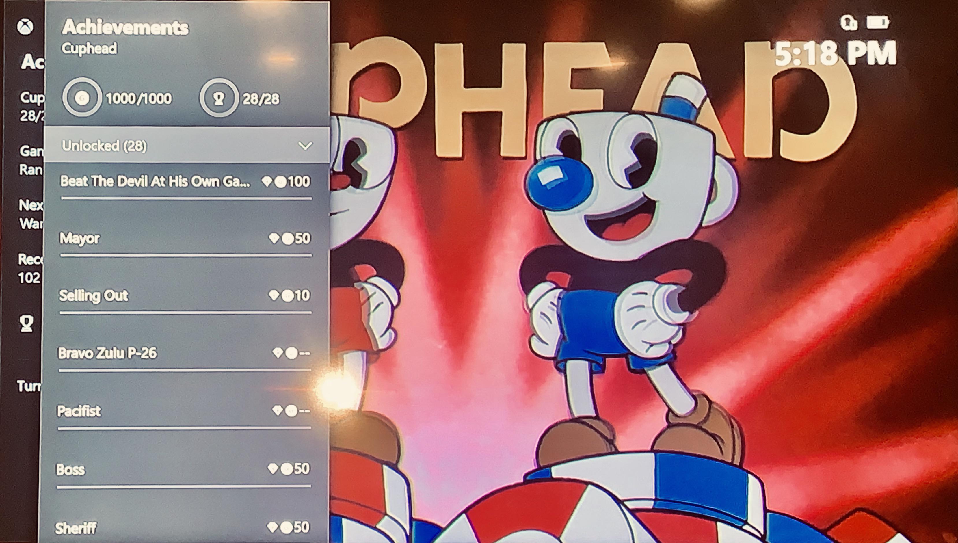 Finally beat all achievements on a game! Chose to do it on Cuphead and