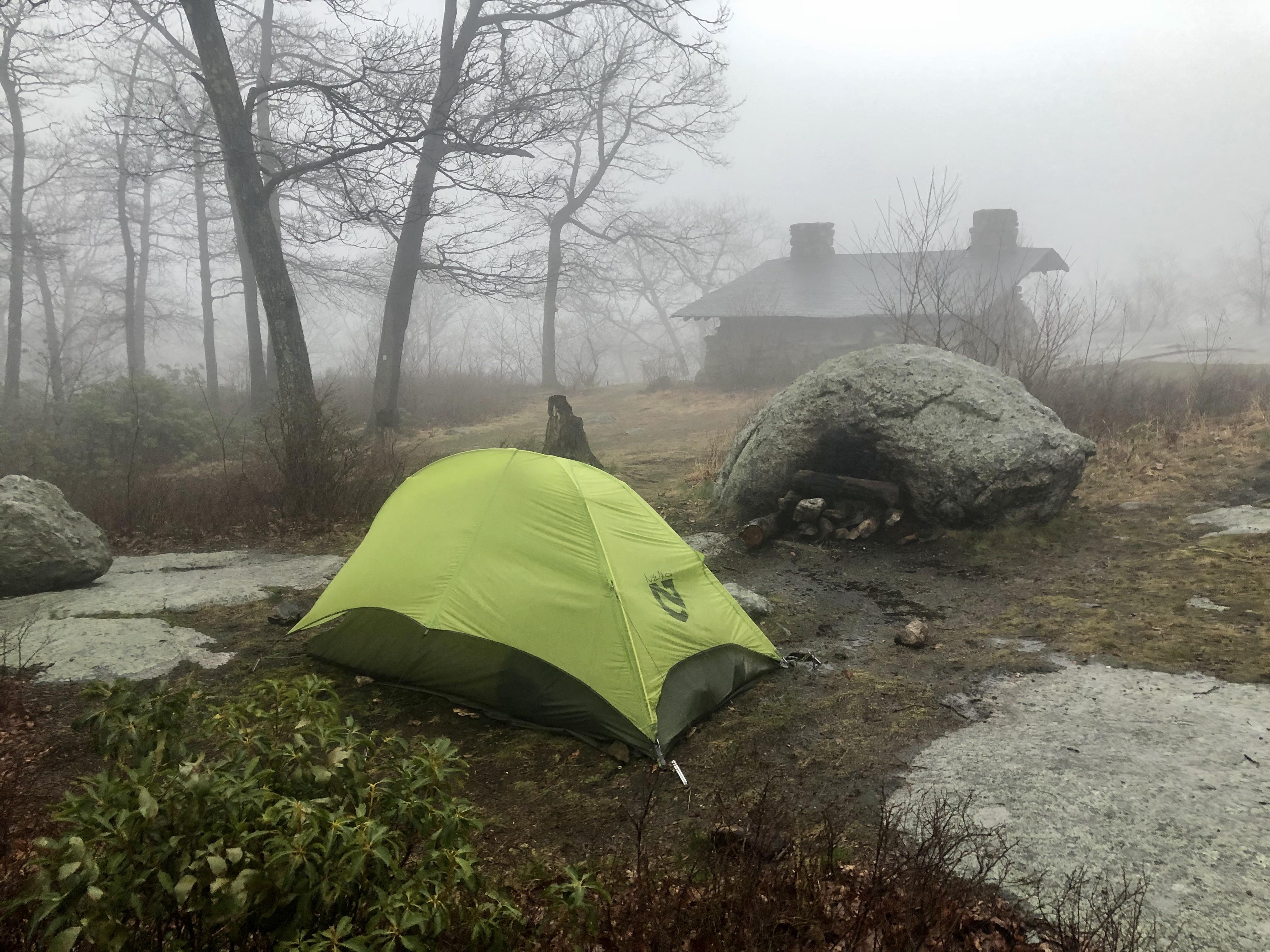 Rainy night in Harriman State Park camping
