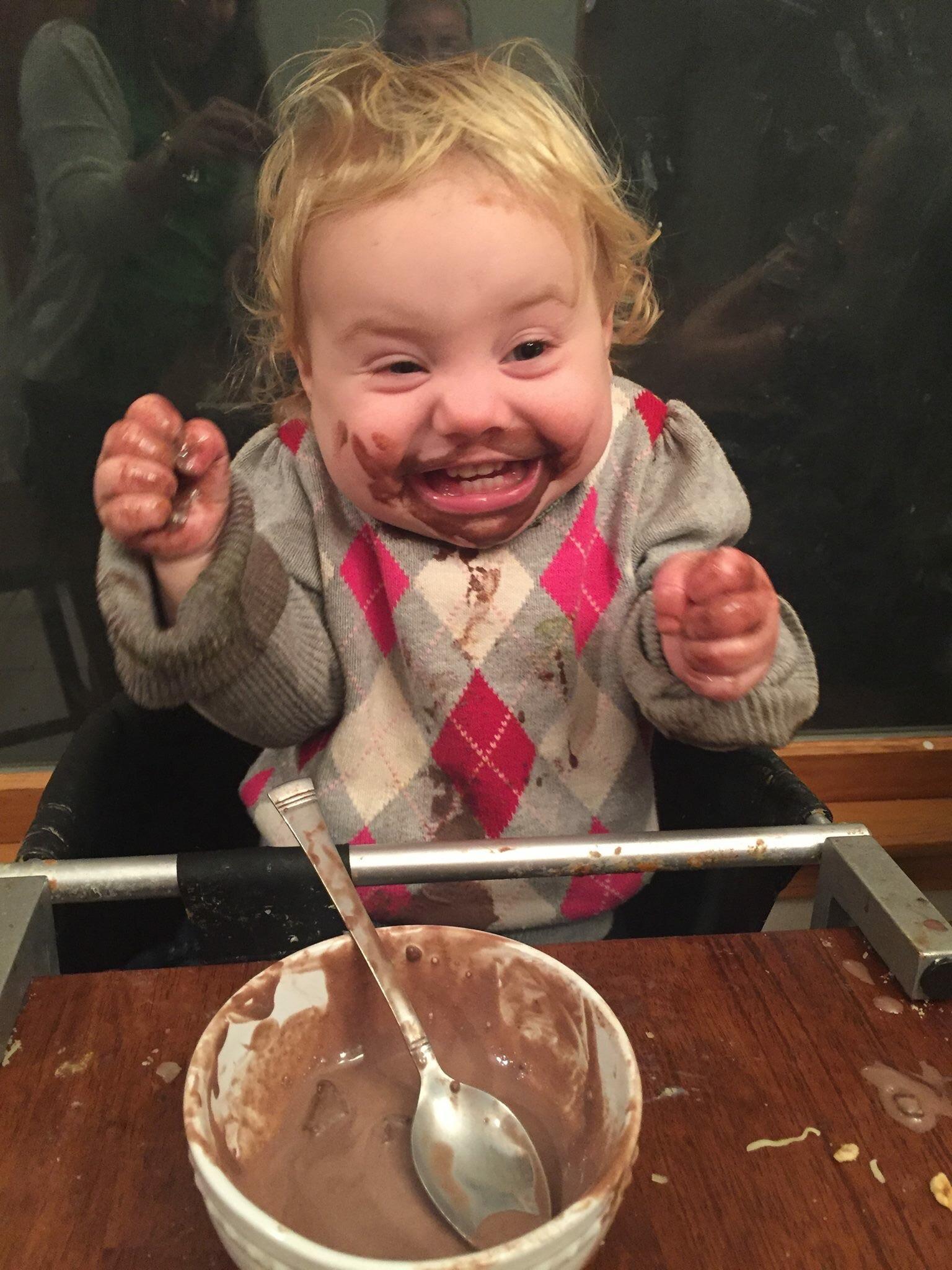 My daughter’s reaction to chocolate ice cream. r/funny
