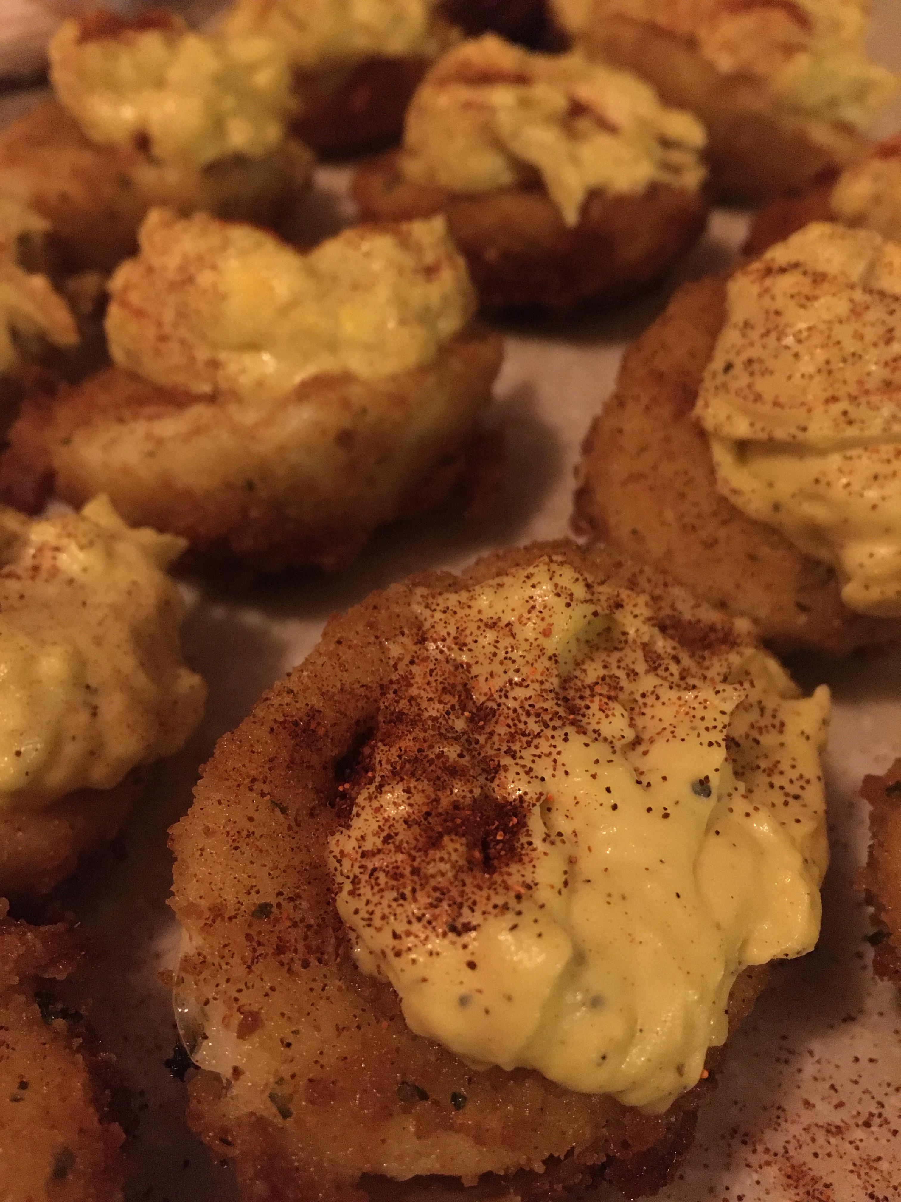 Pregnancy cravings led me to make these...deep fried deviled eggs