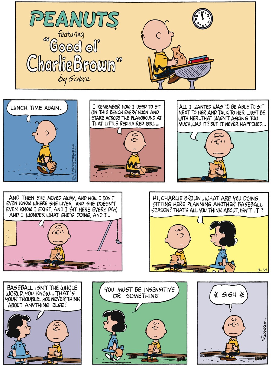 Today's Peanuts Comic Sunday, March 18, 2018 r/peanuts