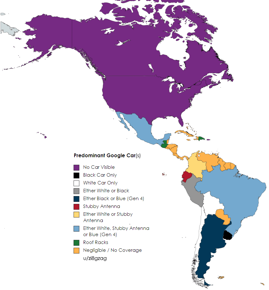 Americas Predominant Google Car Map r/geoguessr