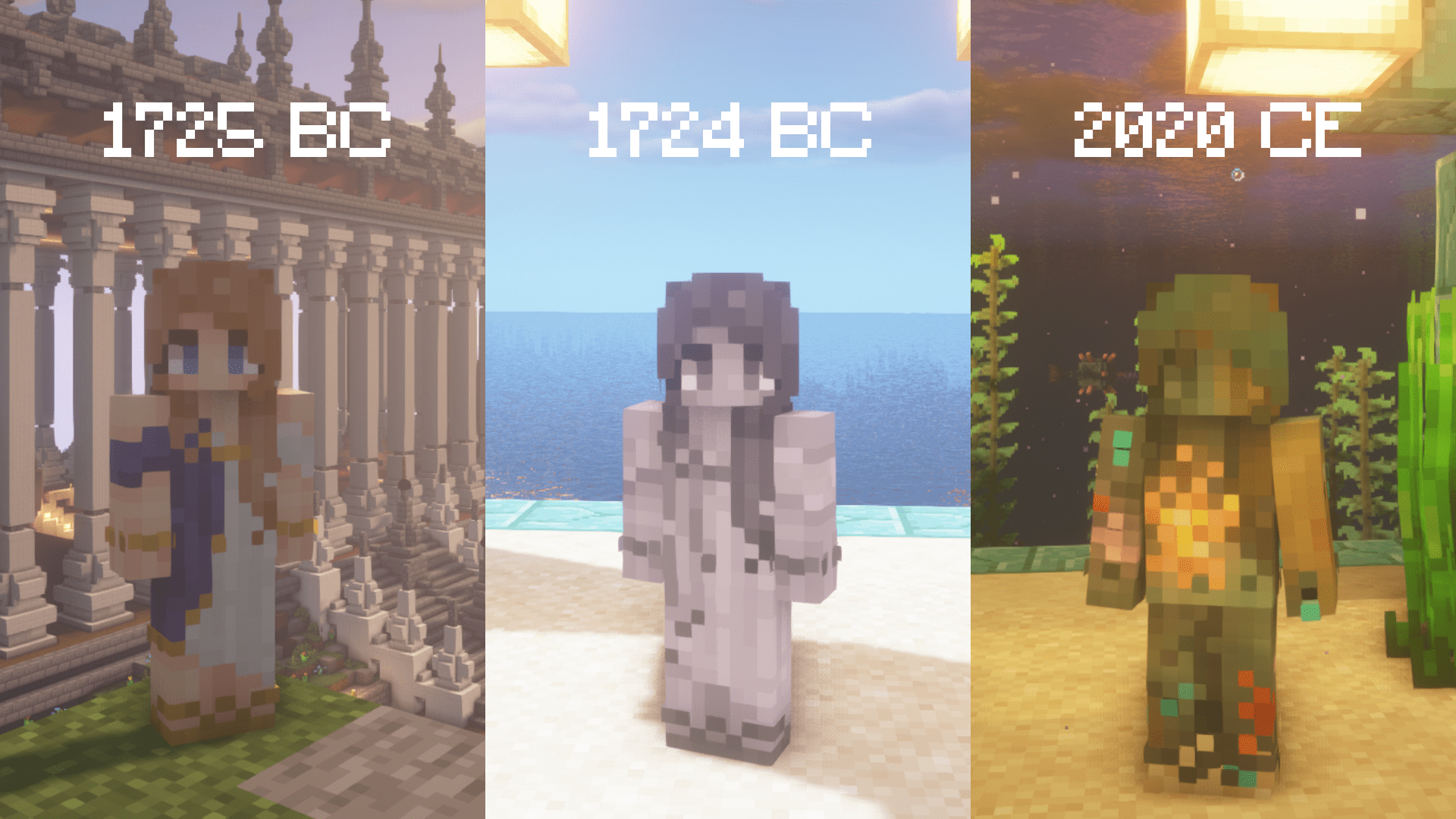 The evolution of my greek minecraft skin r/Minecraft