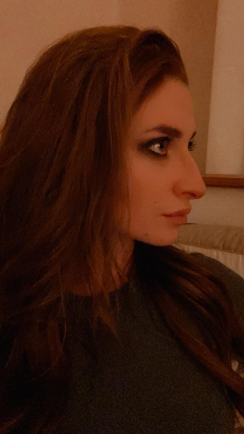 I usually wear big glasses to make it look smaller in comparison. r