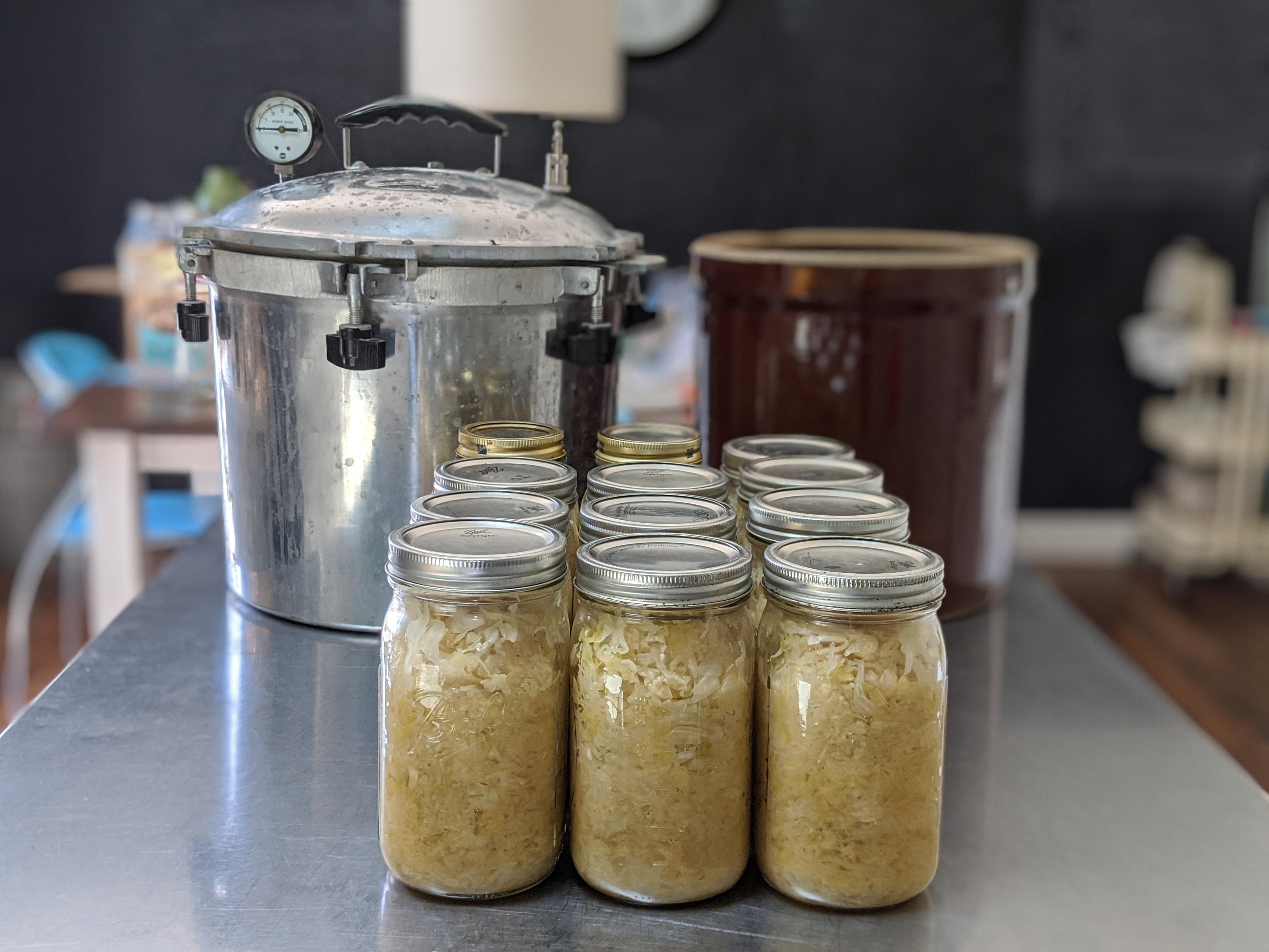 First ever sour kraut... The liquid kinda left the jars 🤔 r/Canning