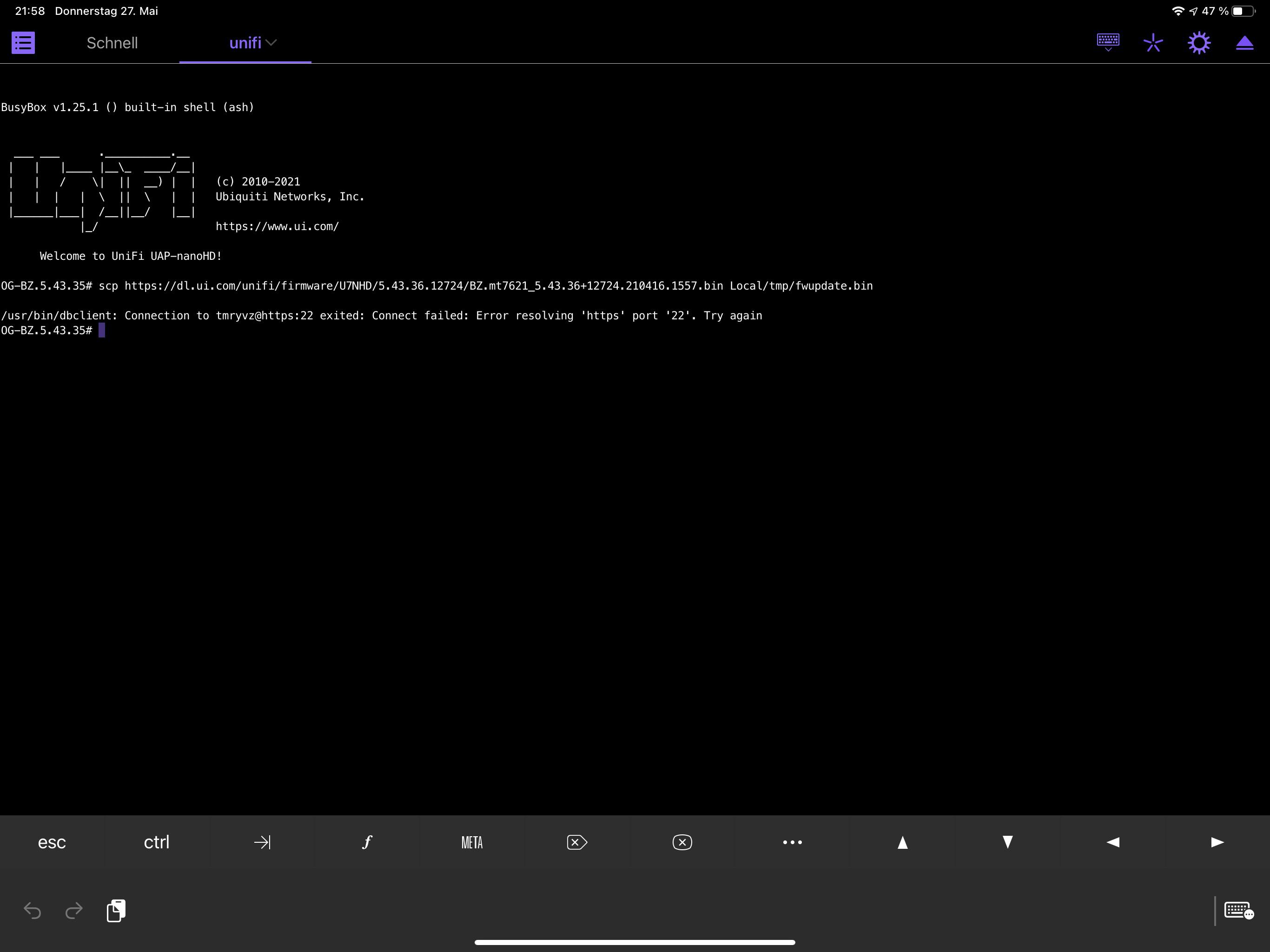 Need help on how to manually update AP from iPad with