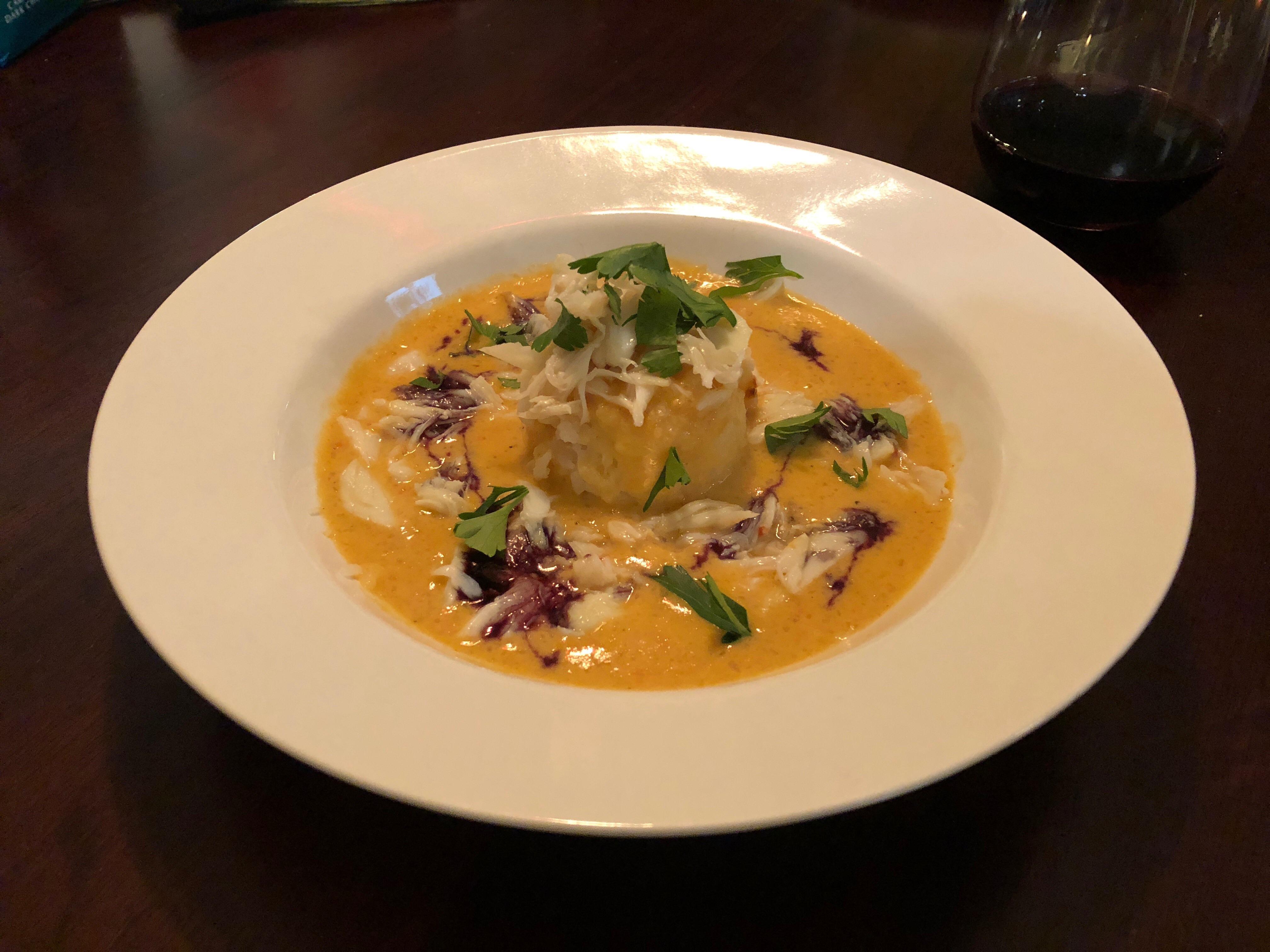 Dungeness Crab Bisque with a Port reduction sauce [Homemade] r/food