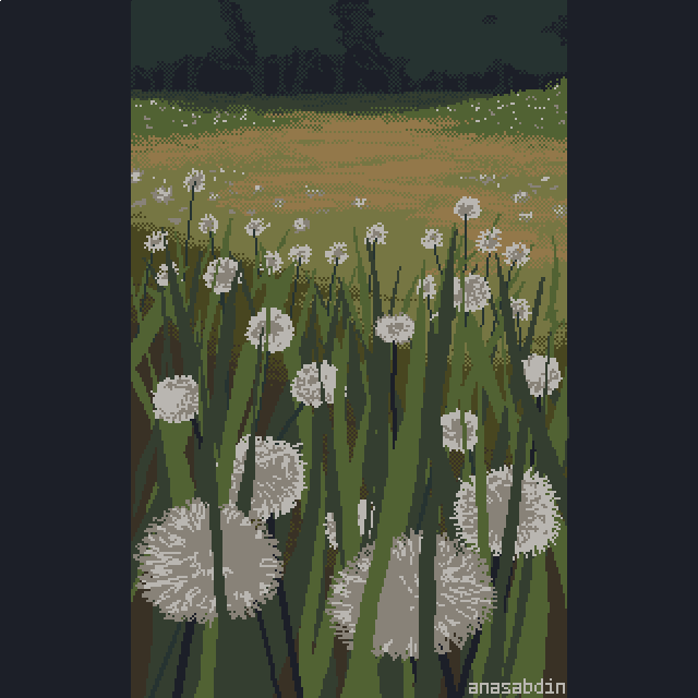 Dandelions, Me, Pixel art, 2020 r/Art