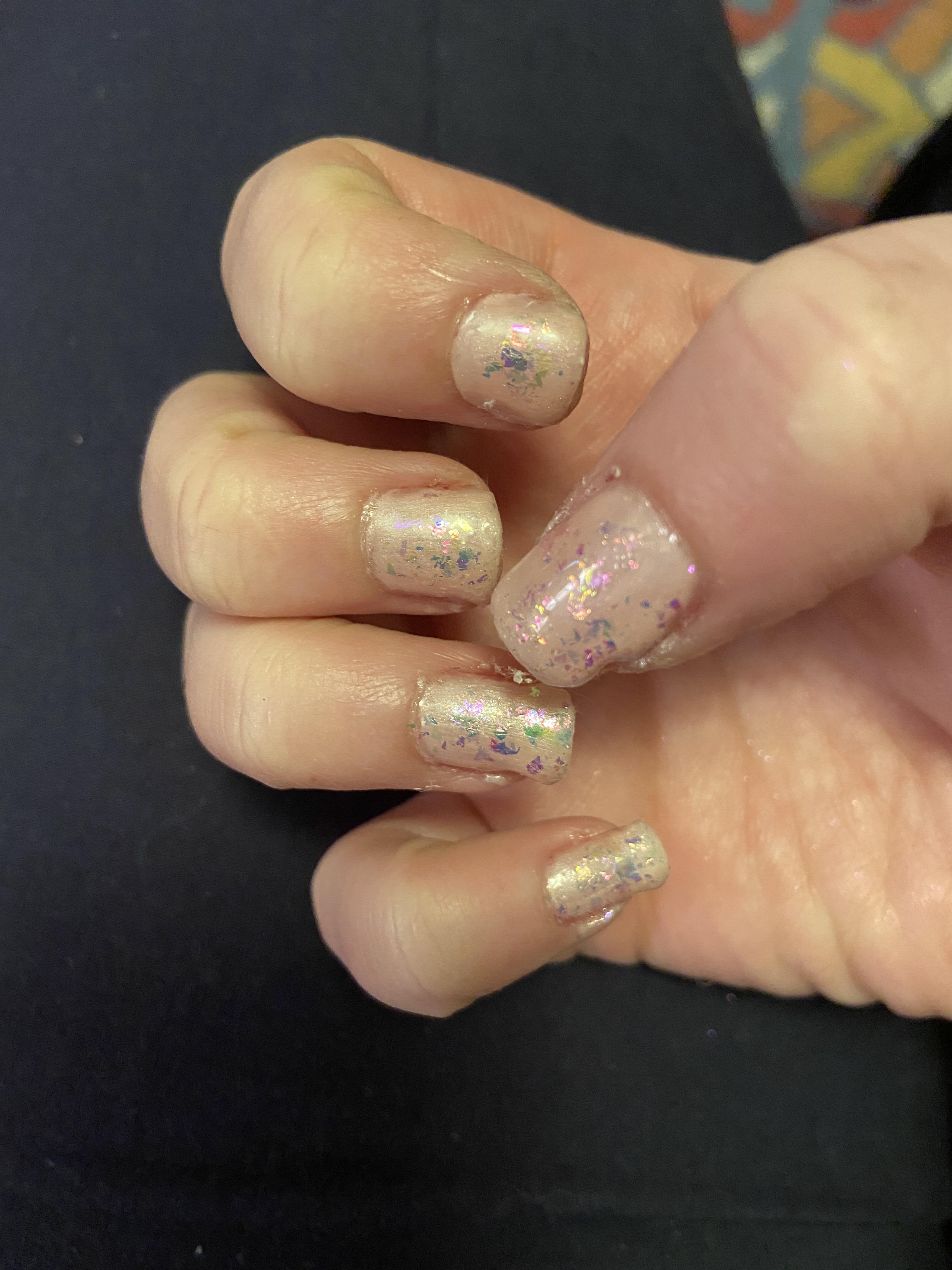 Tried iridescent flakes for the first time and made a mess (and also