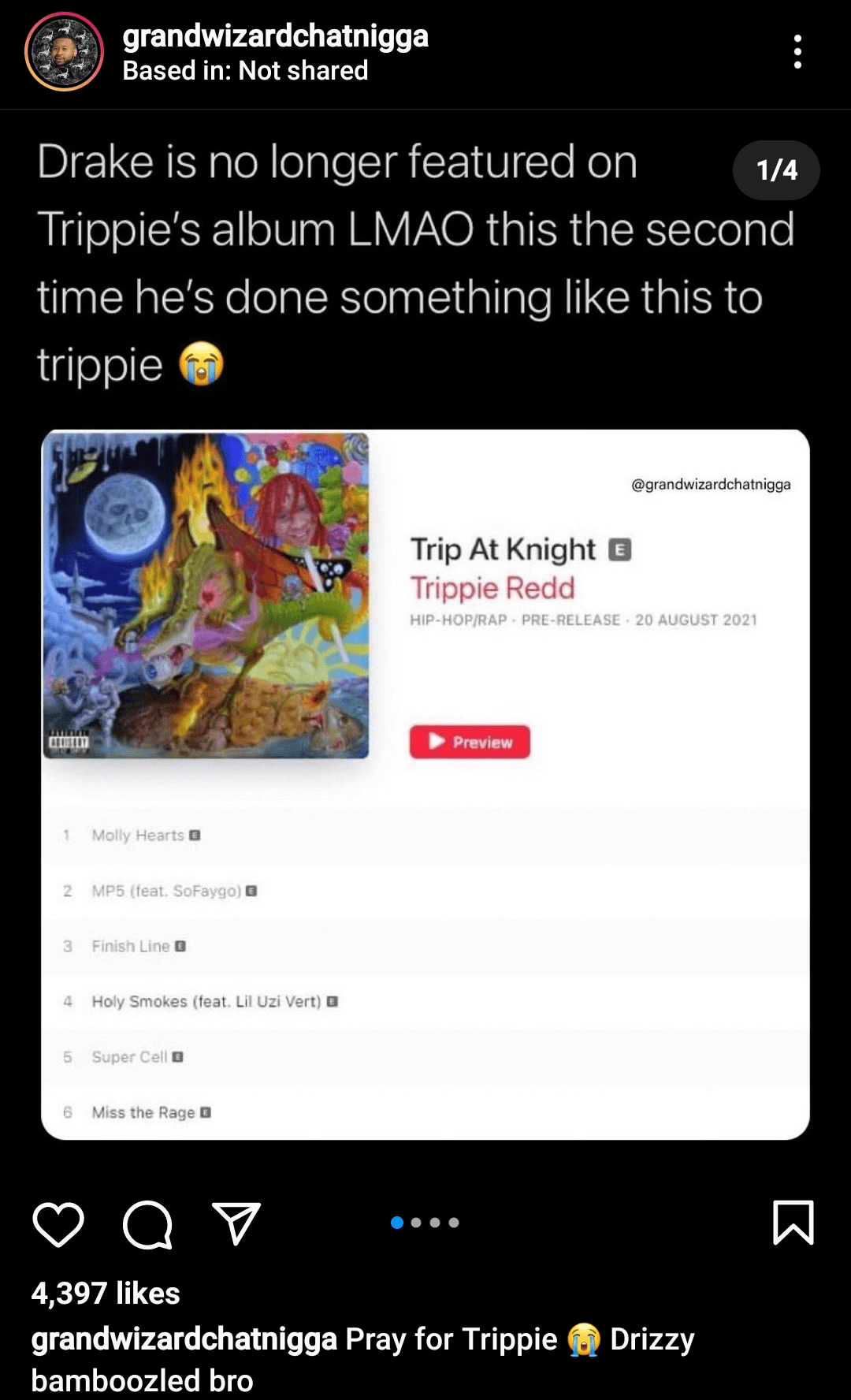 IG Meme Pages starting Trip Hate Again r/trippieredd