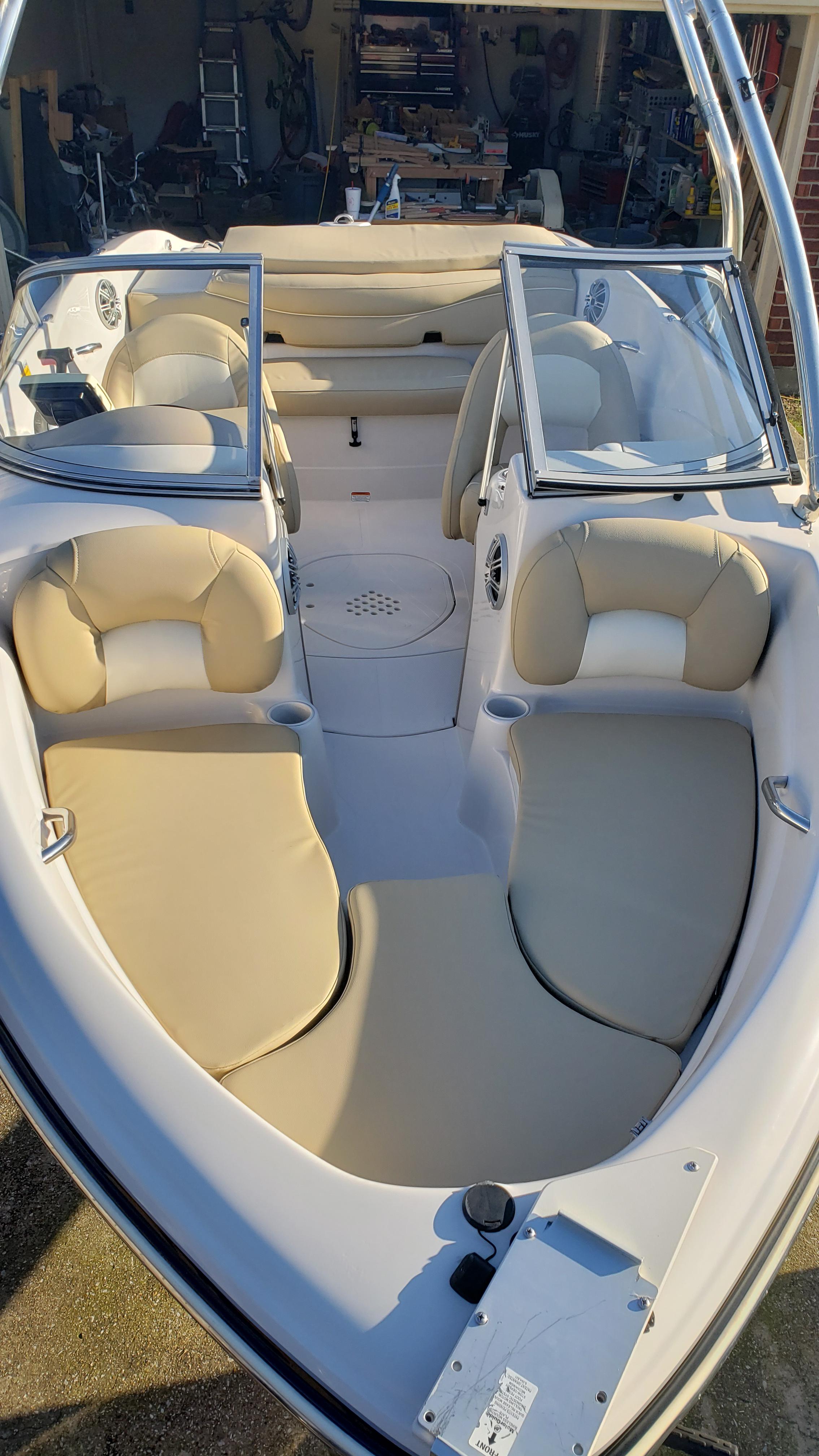 Finally finished my boats upholstery r/upholstery