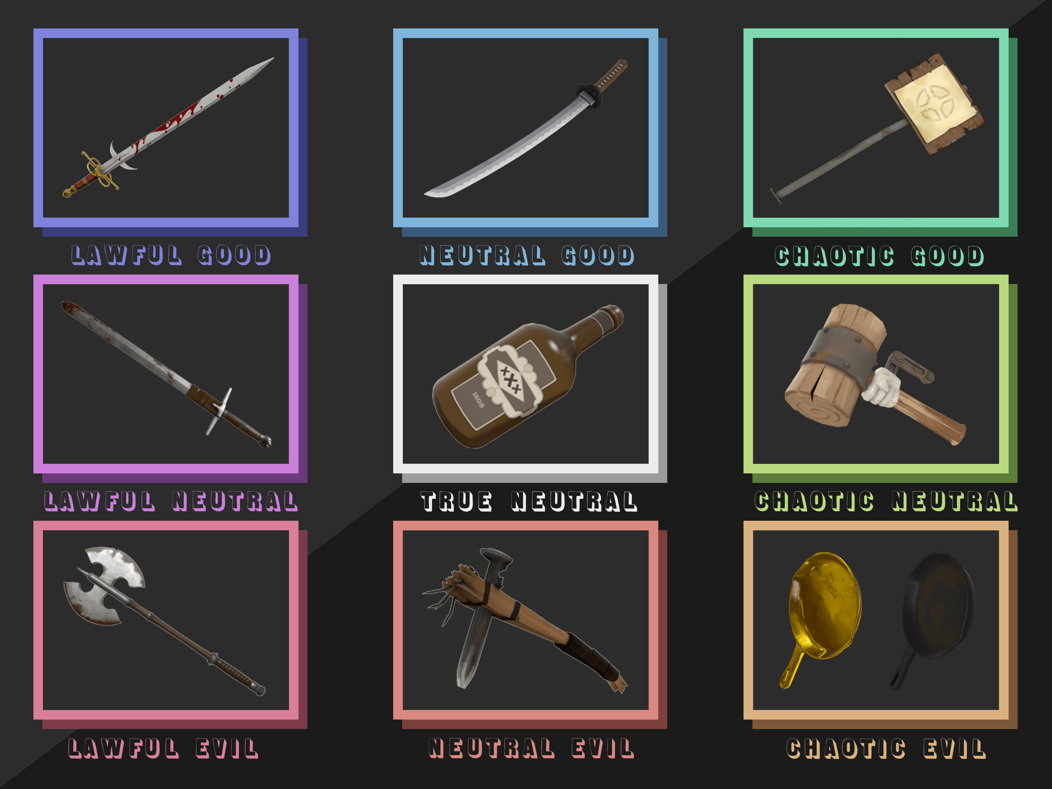 Team Fortress 2 Demoman's Melee Weapons Alignment Chart r