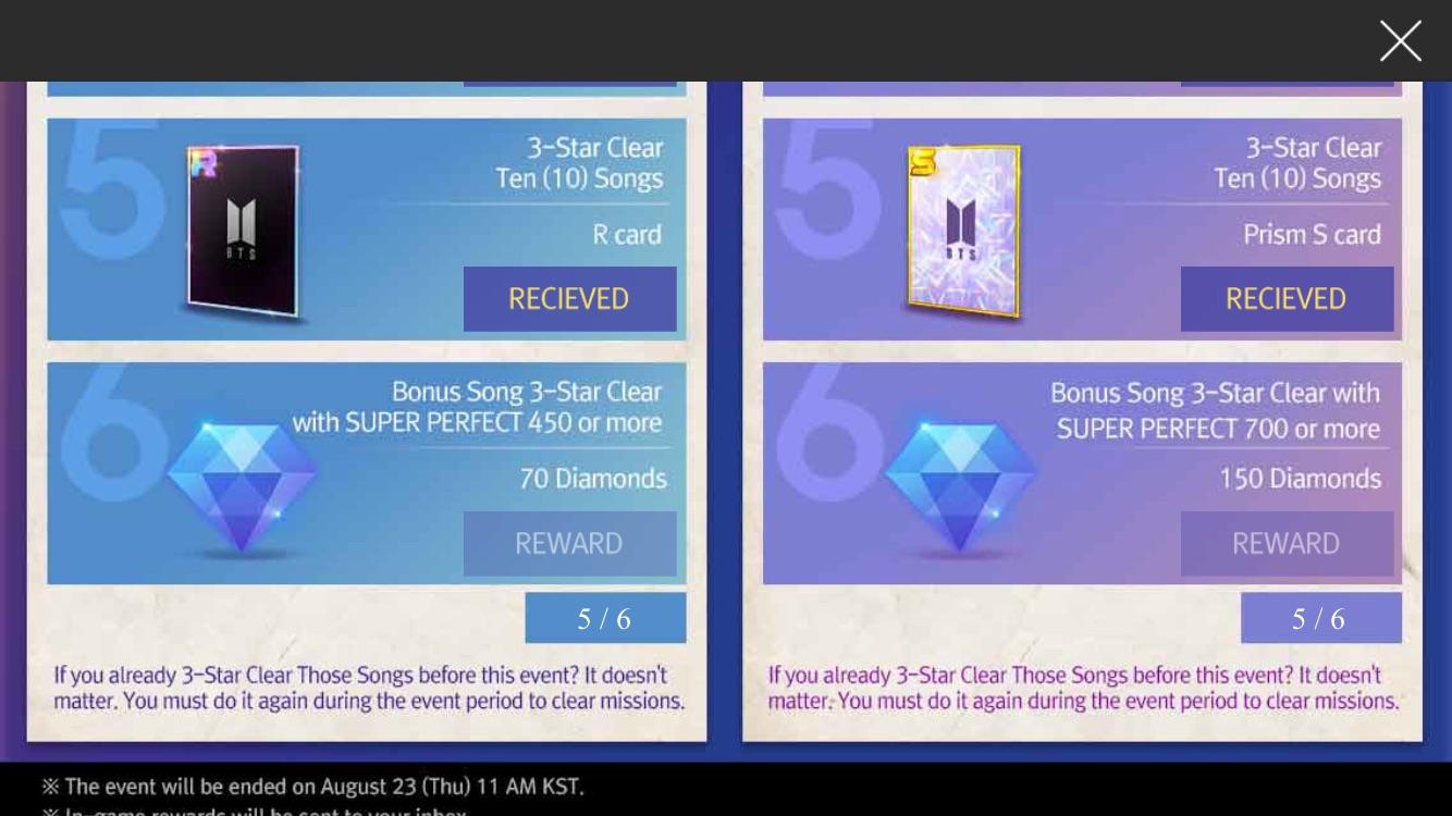 Help, i can’t get the diamond rewards for the bonus mission song