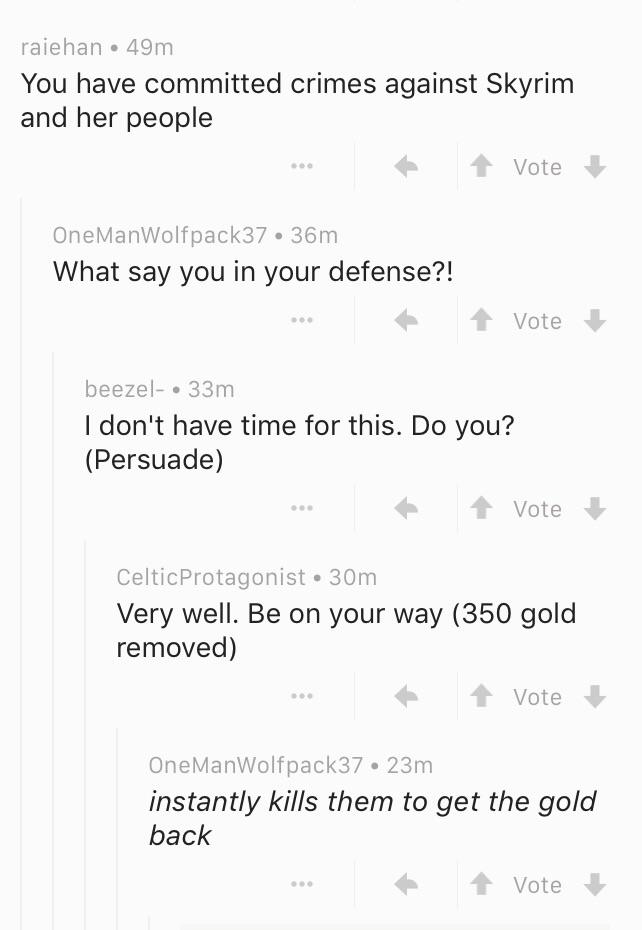 I love Reddit r/skyrim