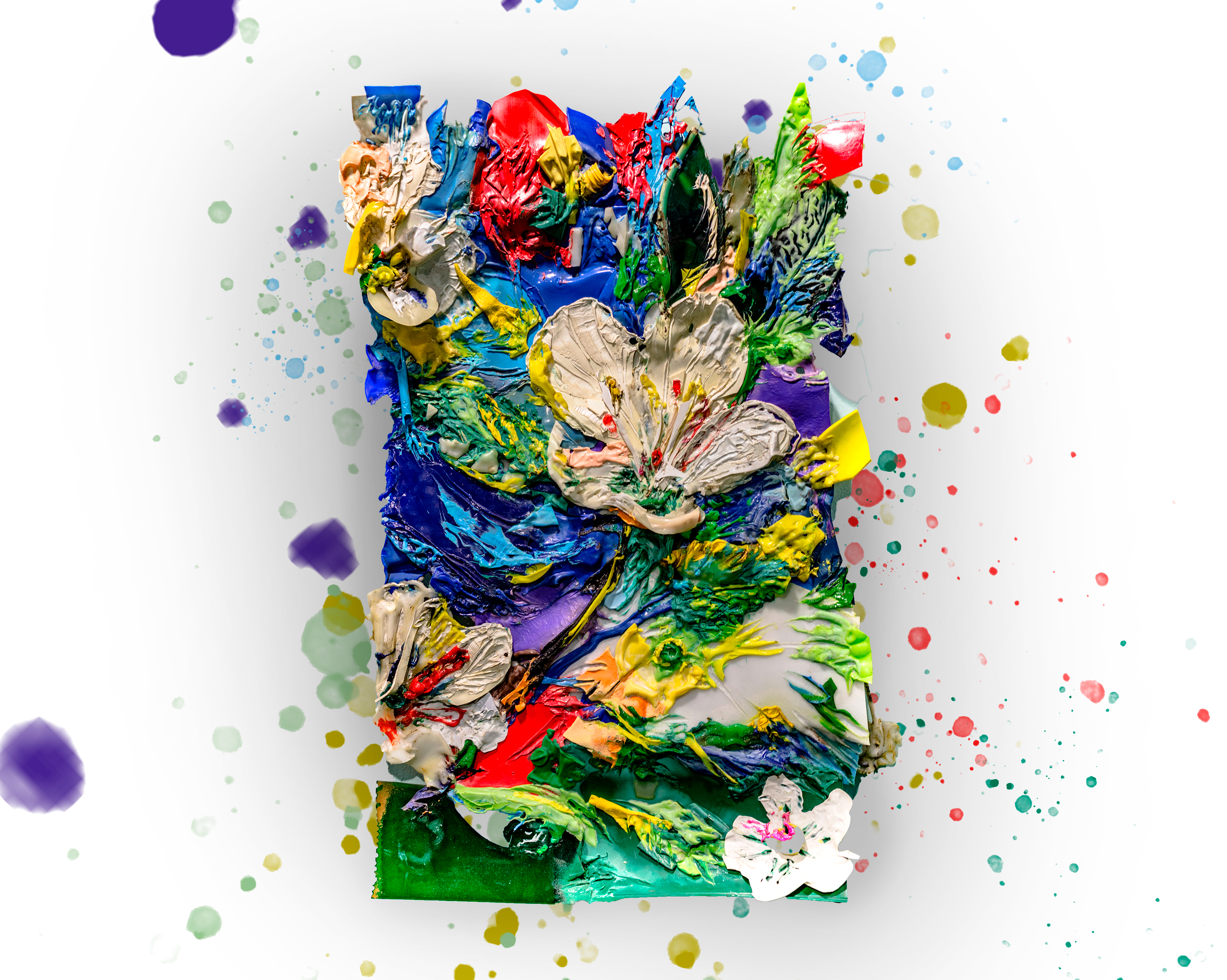 I'm creating paintings with recycled plastic wastes, hope you will like