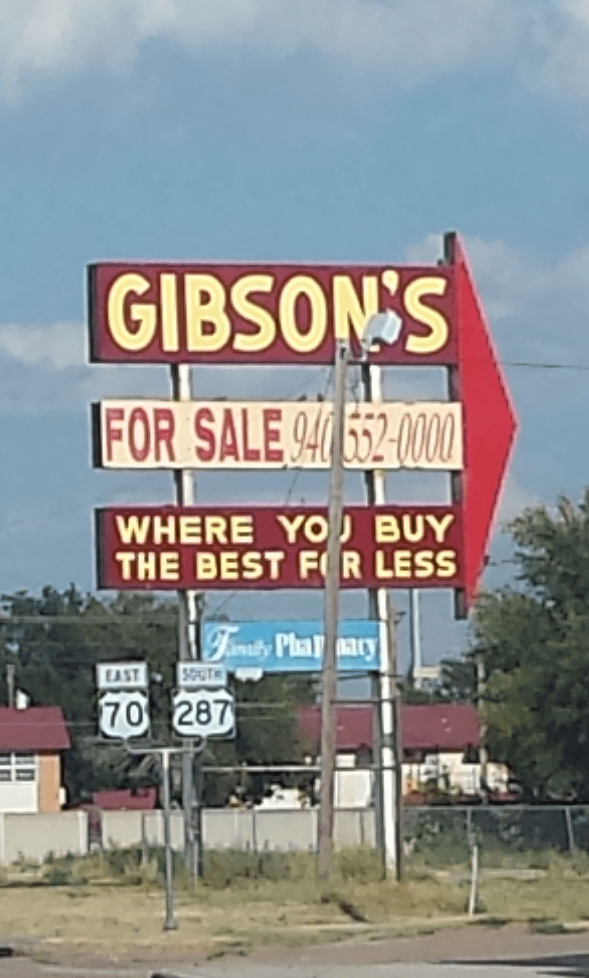 Gibson's Discount Center sign, Vernon, Texas r/vintagesigns