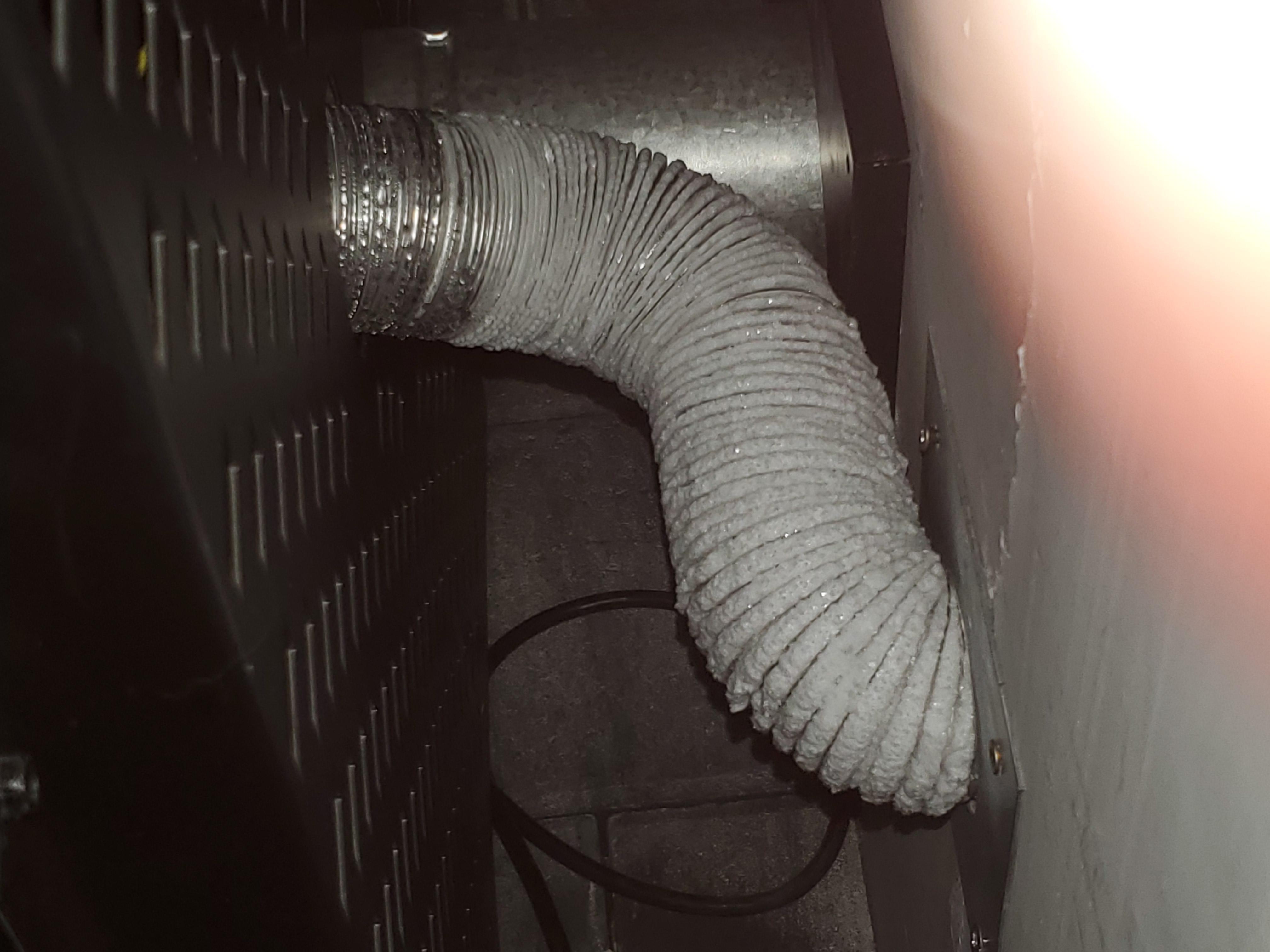 [OC] The Frost That Developed Around My Pellet Stove Cold Air Intake