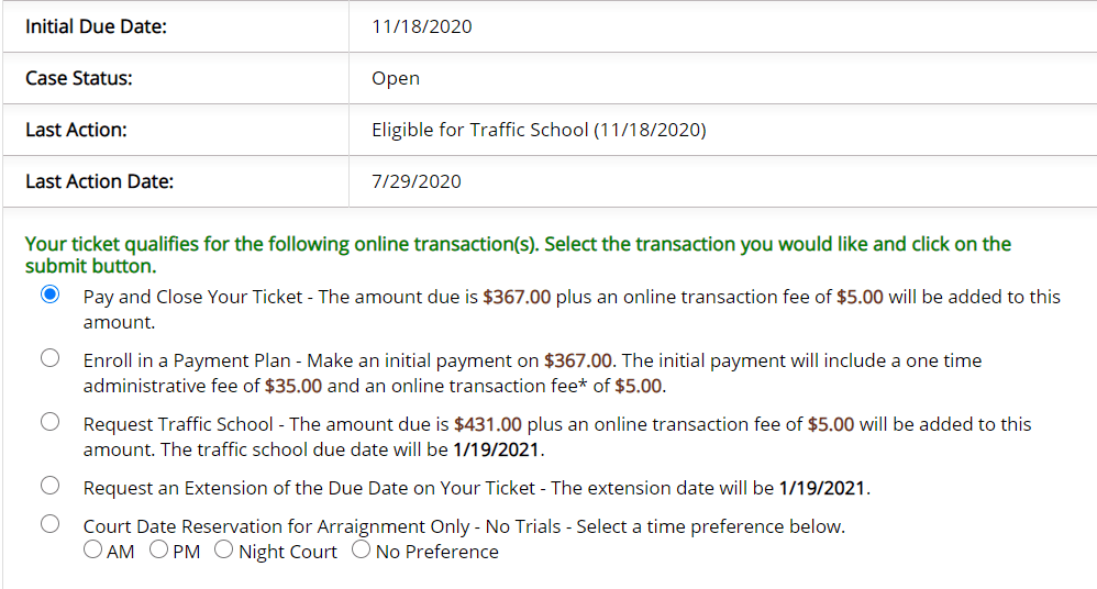 Got a speeding ticket in LA County, CA which is due soon. Can someone