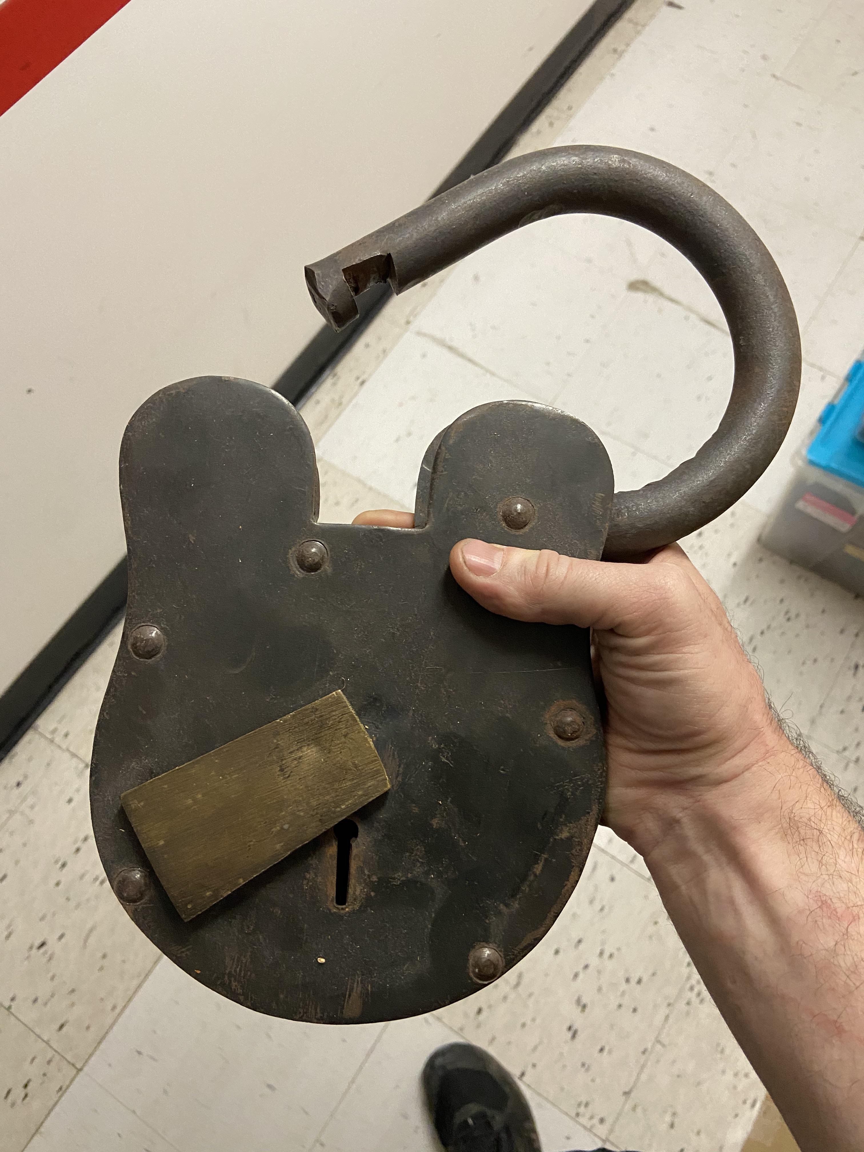 This big old padlock I found at work r/mildlyinteresting